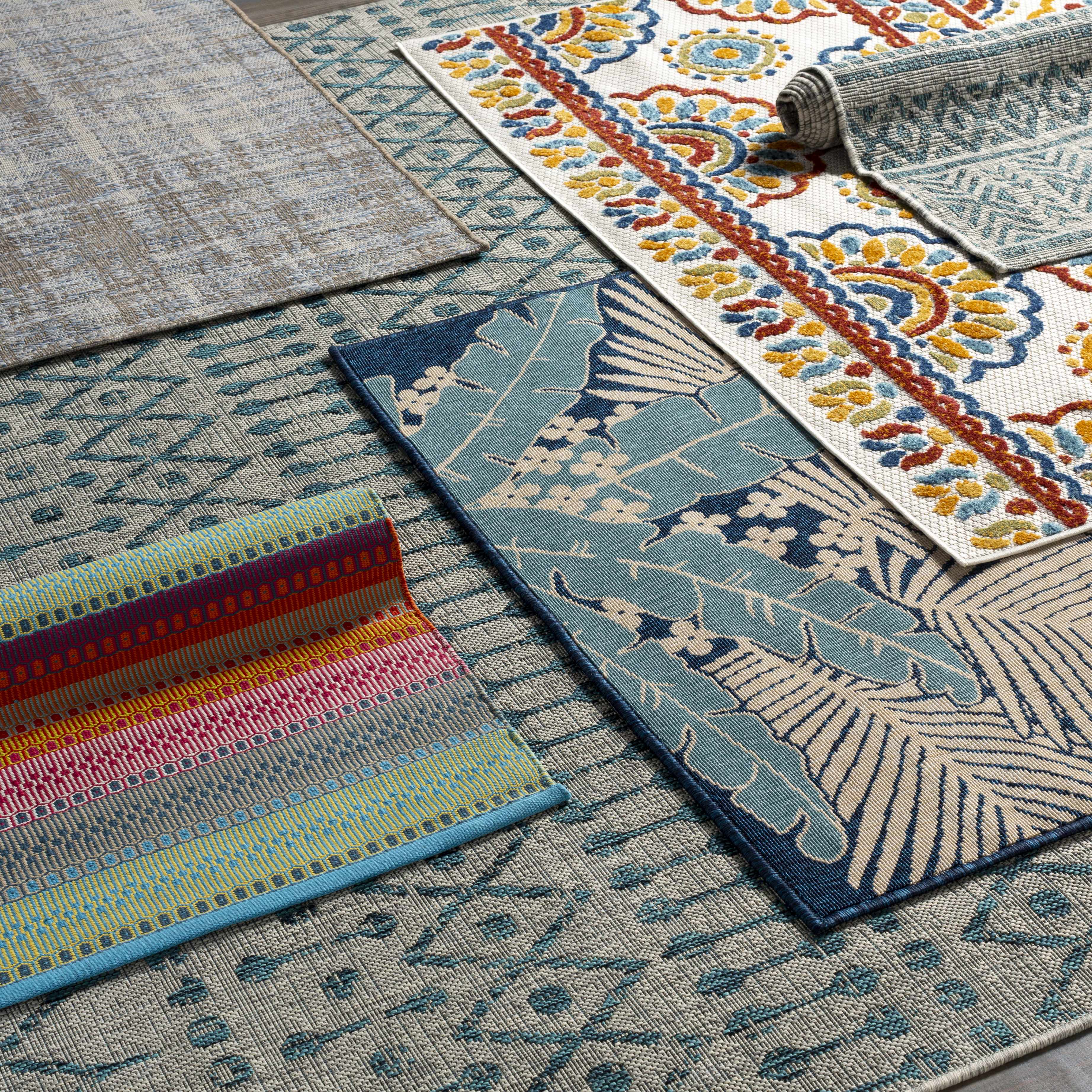 Novato Aqua All Over Pattern Performance Rug - Image 7
