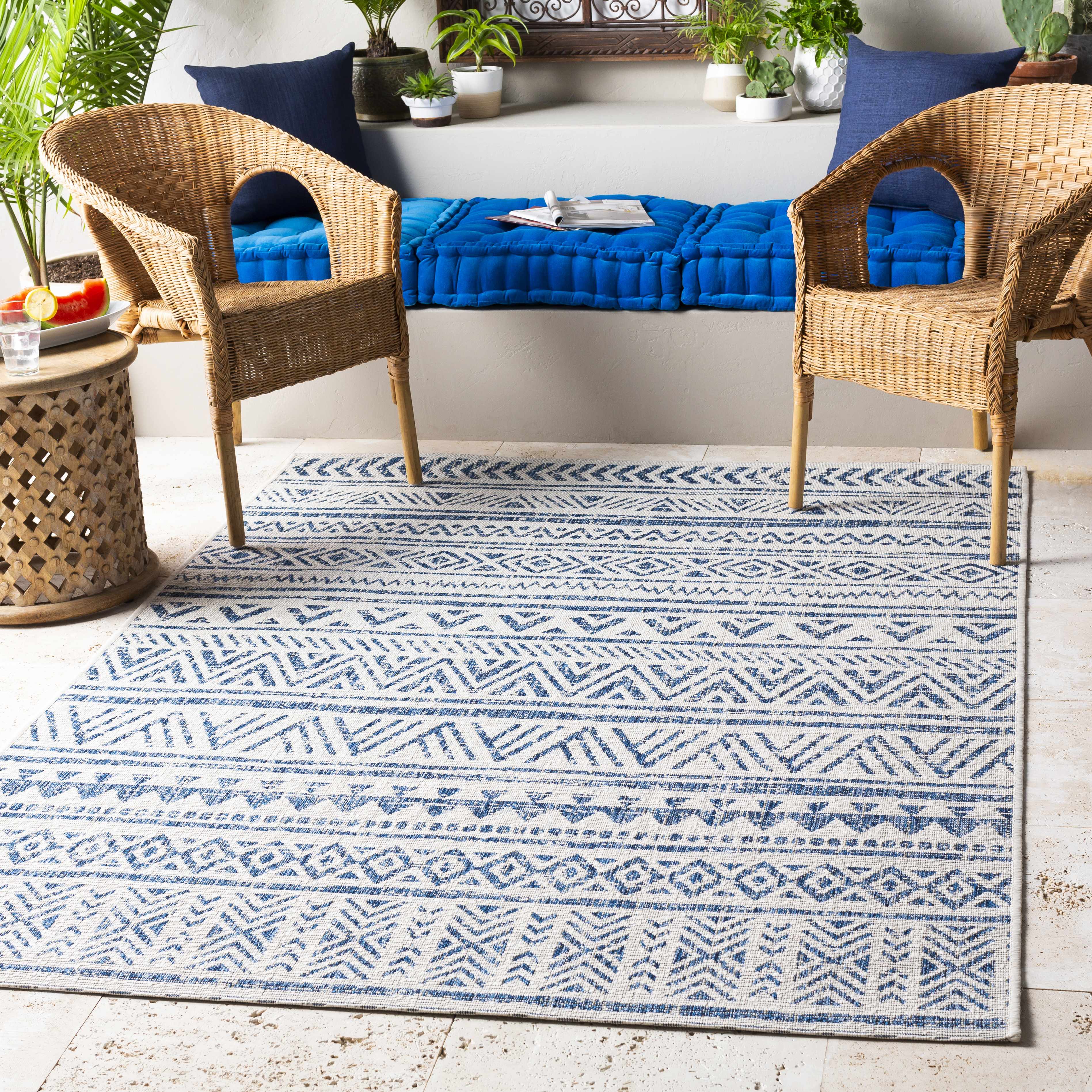 Novato Navy All Over Pattern Performance Rug - Image 2