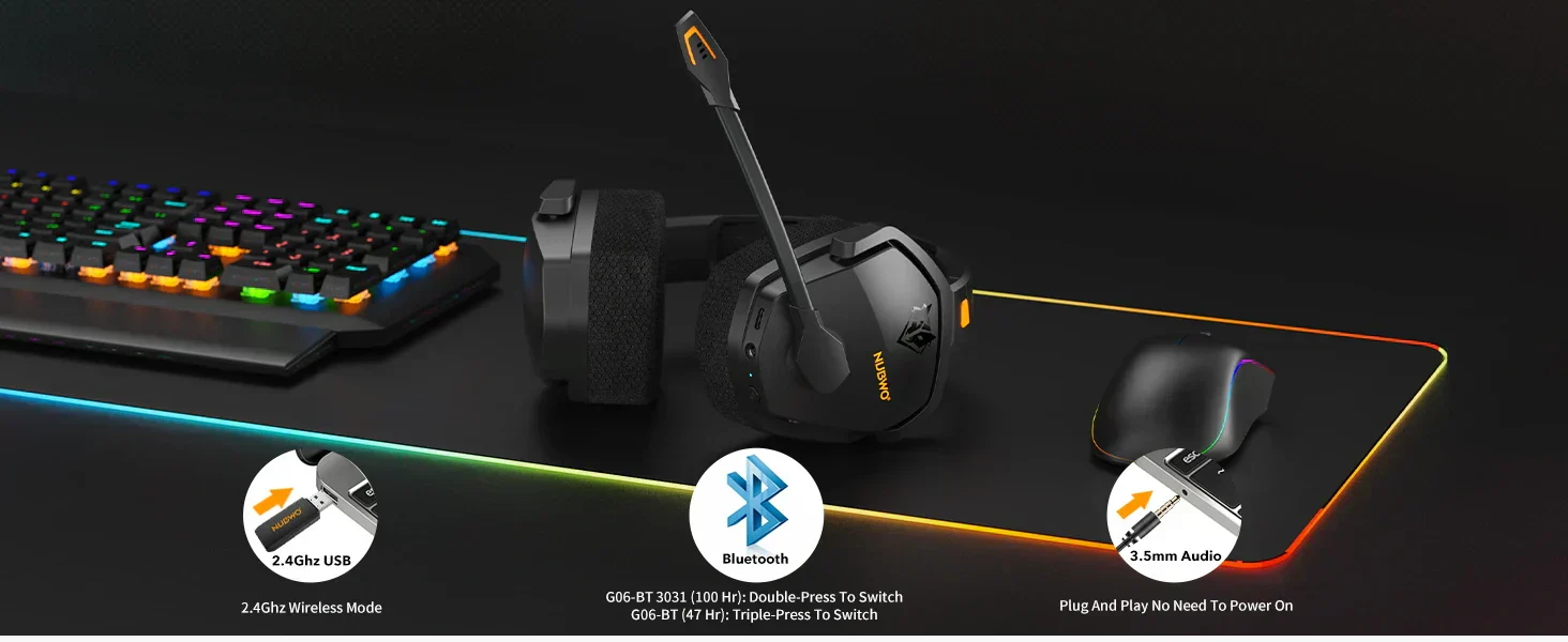 NUBWO G06 Wireless Gaming Headset Bluetooth 5.3 PS5 PC Noise Cancelling - Image 10