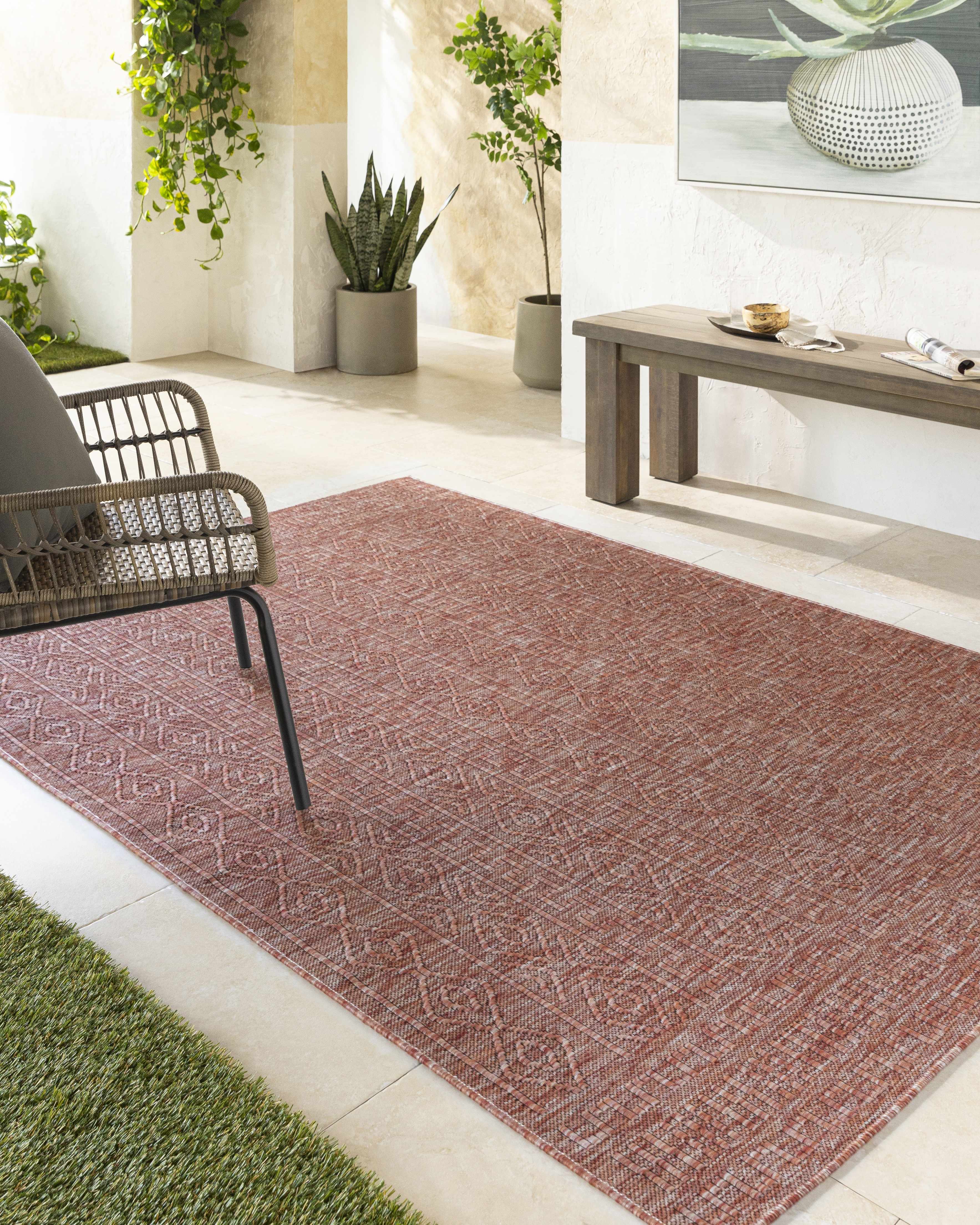 Nuela Burgundy Area Rug - Clearance - Image 2