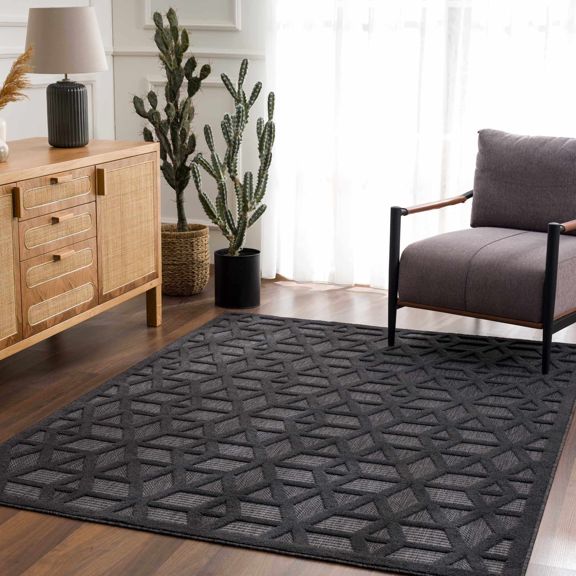 Nuri Black Outdoor Rug - Image 15