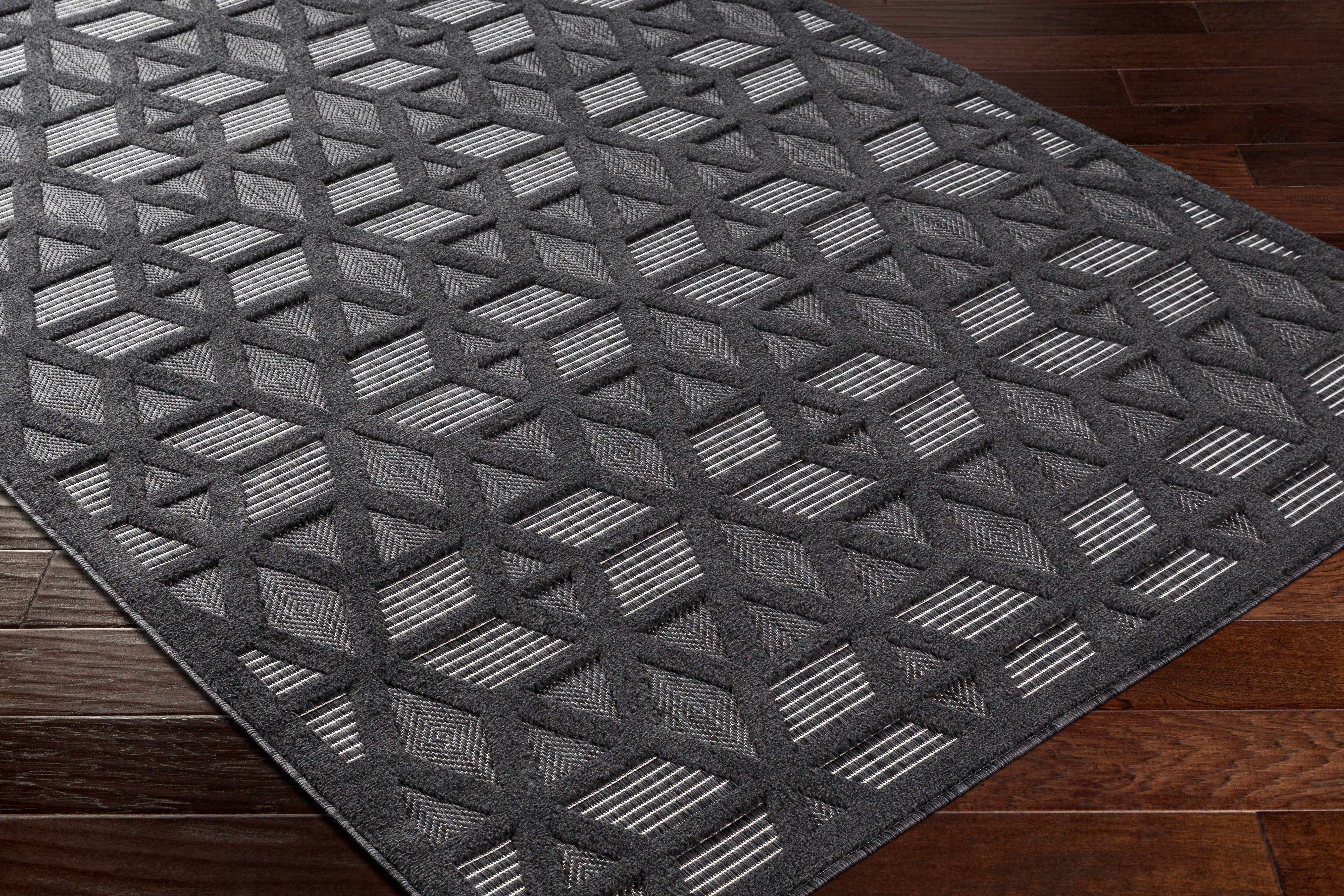 Nuri Black Outdoor Rug - Image 4