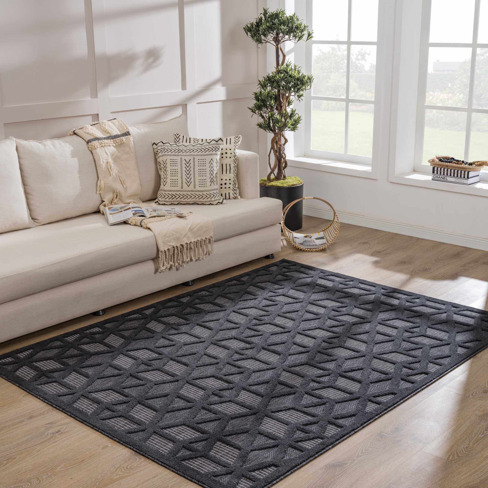 Nuri Black Outdoor Rug - Image 6
