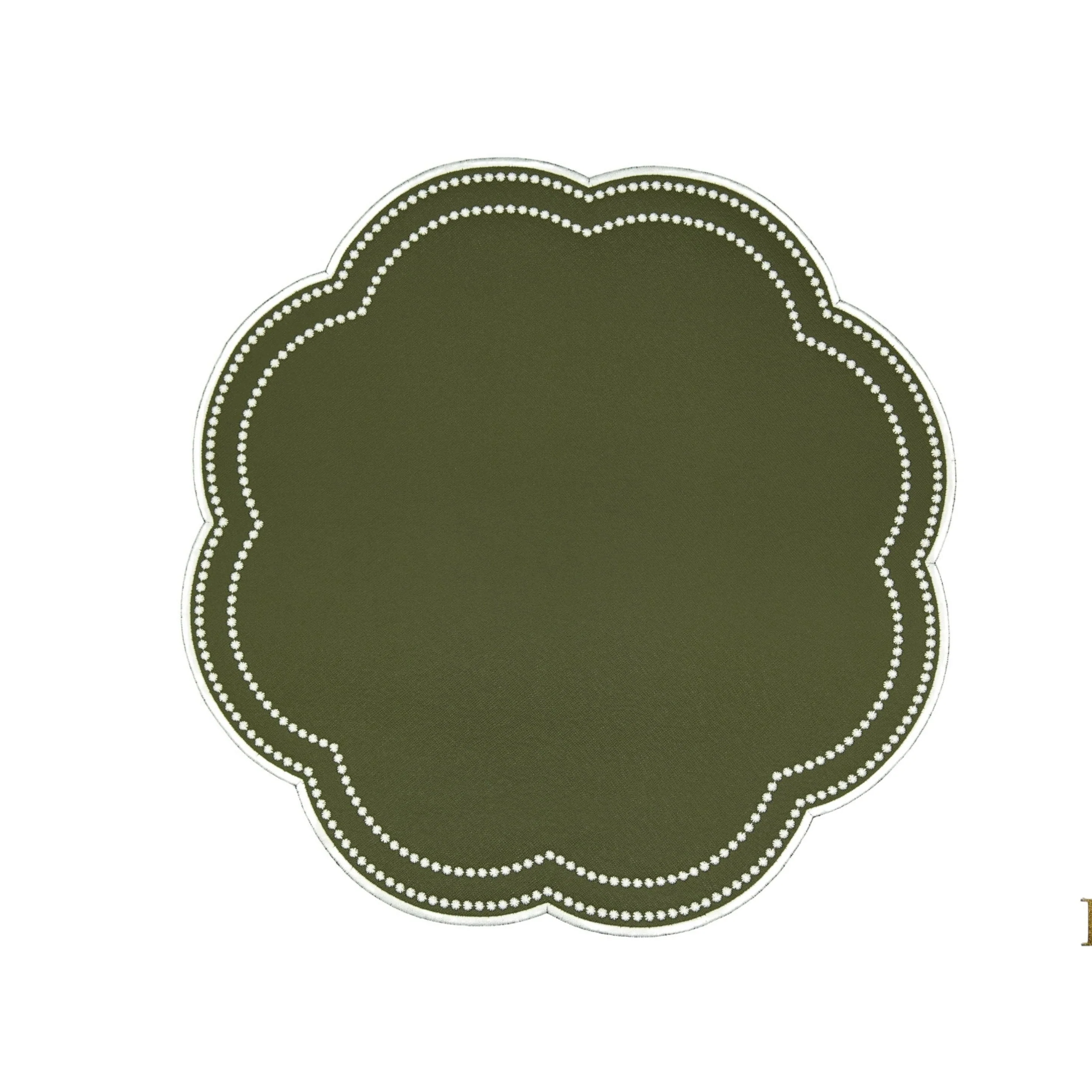 NURTURE GREEN SCALLOPED FAUX LEATHER PLACEMAT - Image 2