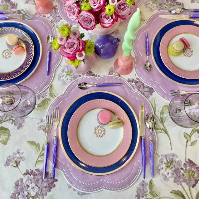Nurture Purple Scalloped Faux Leather Placemat - Image 3