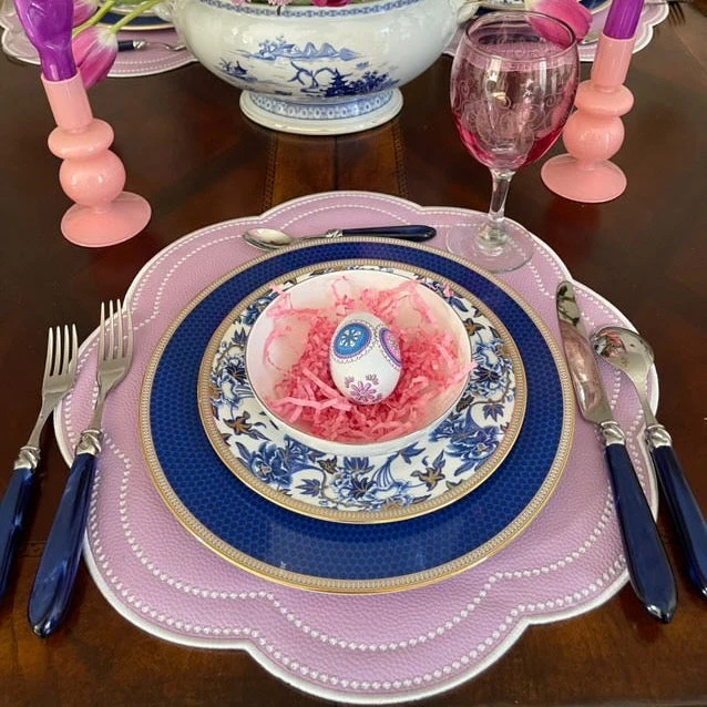 Nurture Purple Scalloped Faux Leather Placemat - Image 5