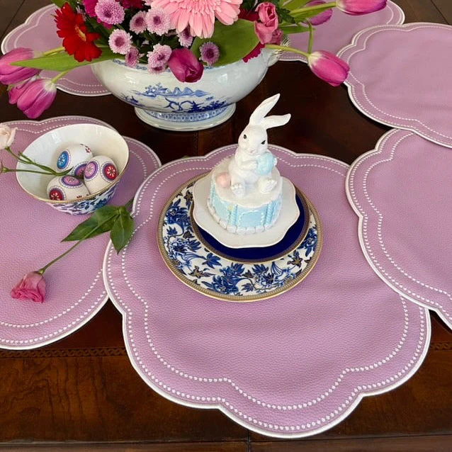 Nurture Purple Scalloped Faux Leather Placemat - Image 8