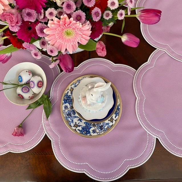Nurture Purple Scalloped Faux Leather Placemat - Image 9