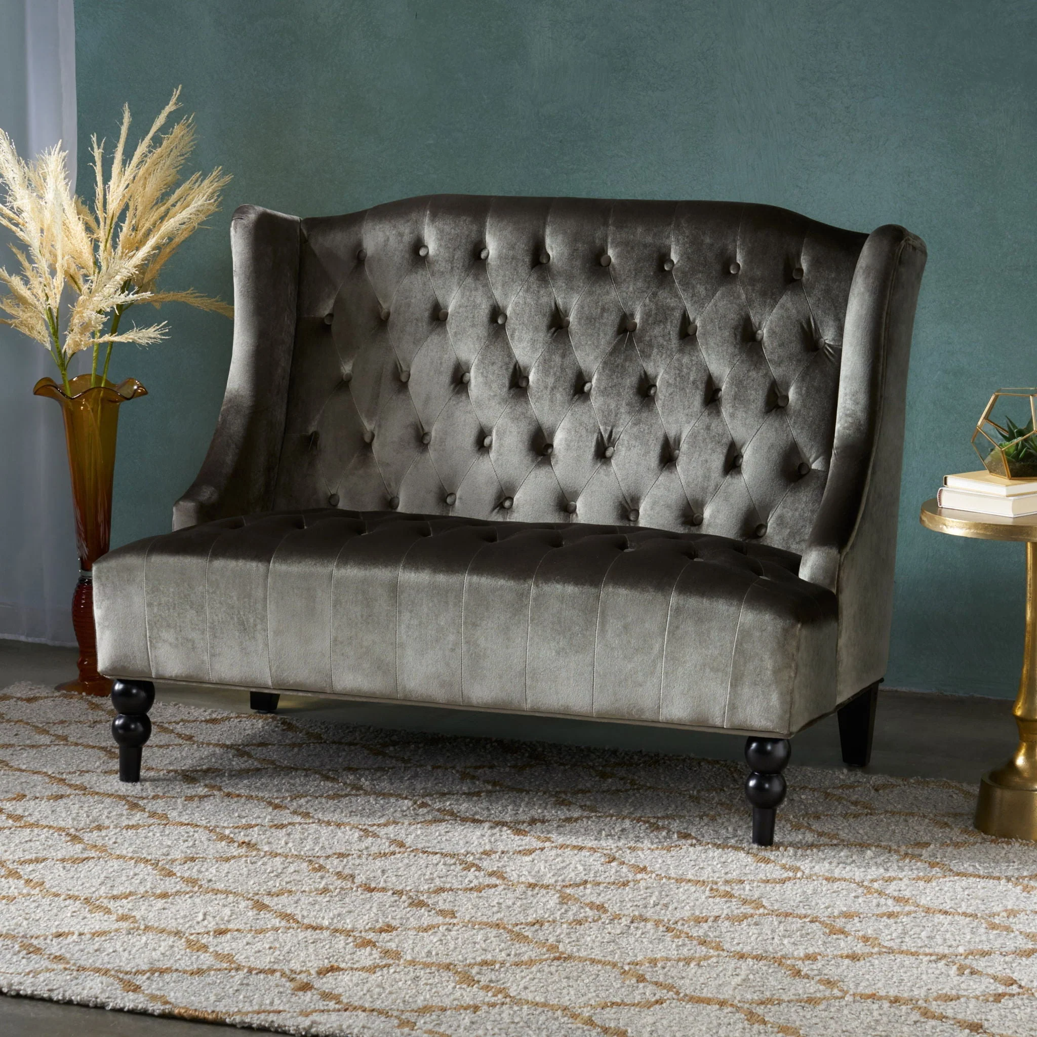 Nurturing - Upholstered Loveseat With Wing Back And Diamond Tufting - Image 10