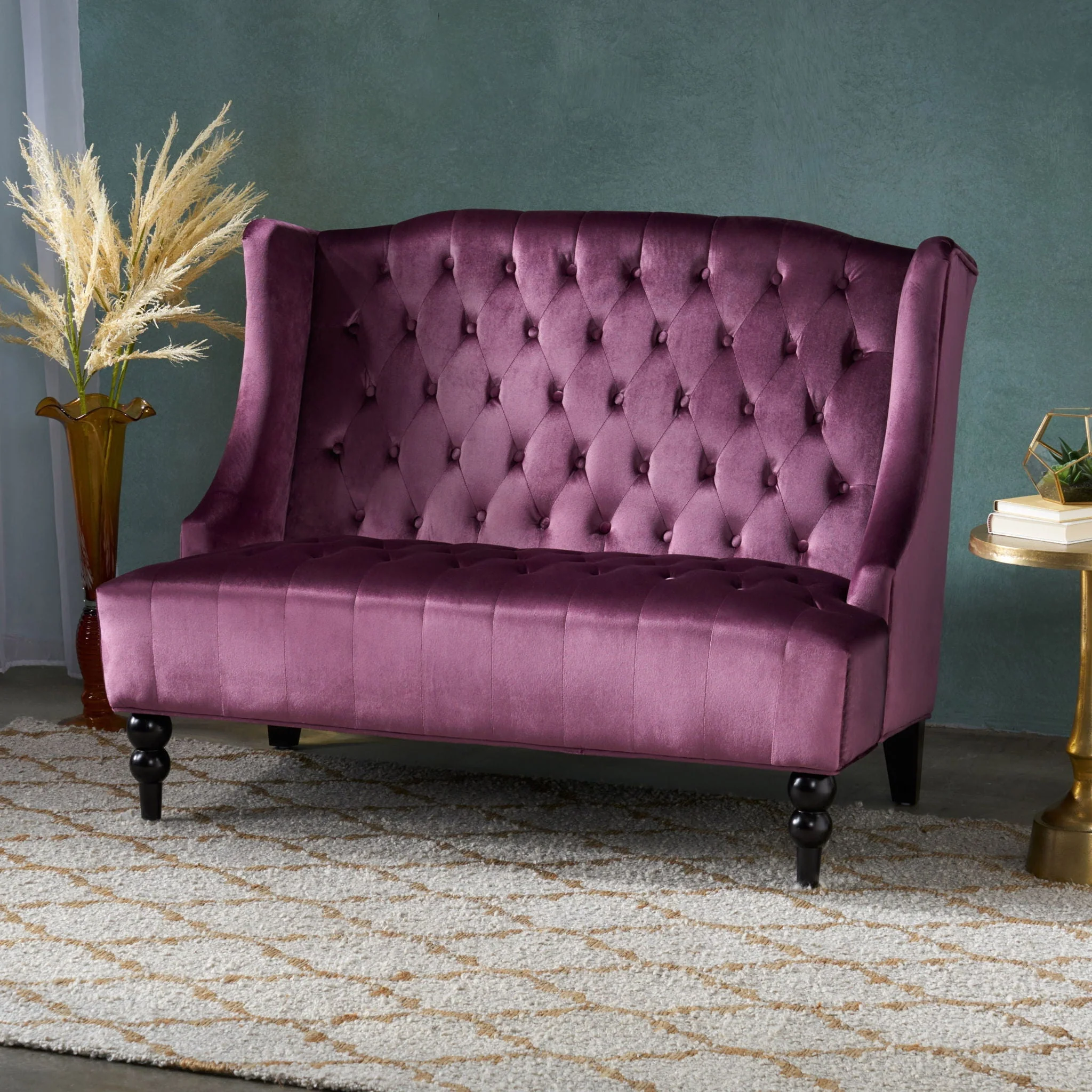 Nurturing - Upholstered Loveseat With Wing Back And Diamond Tufting - Image 11