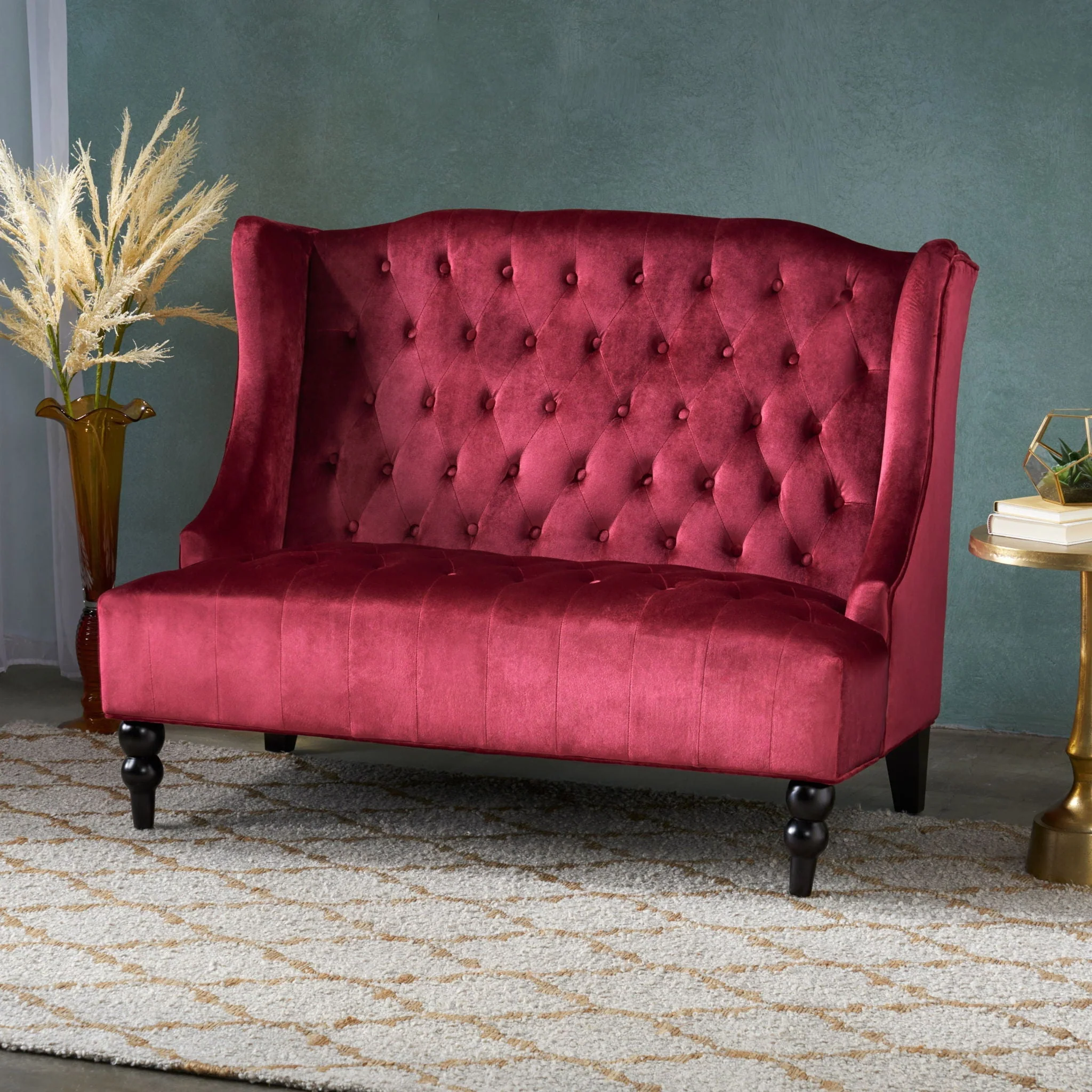 Nurturing - Upholstered Loveseat With Wing Back And Diamond Tufting - Image 6