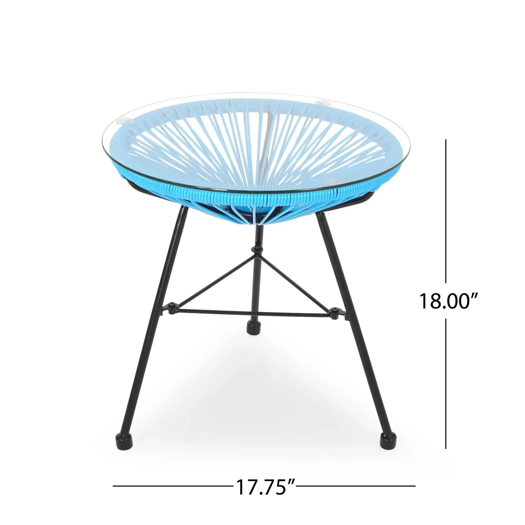 Nusa - Modern Rattan Side Table With Tempered Glass Top - Image 5