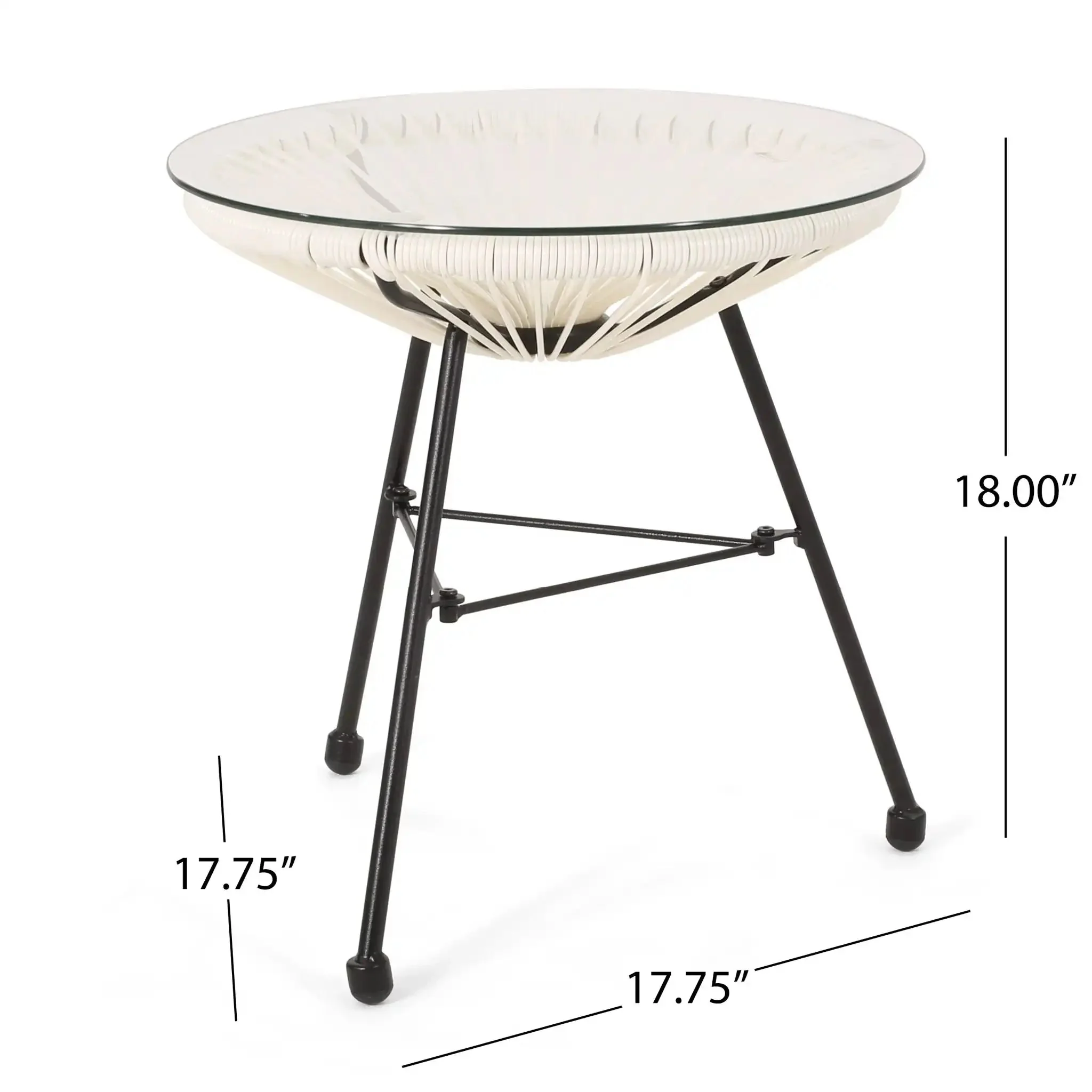 Nusa - Modern Rattan Side Table With Tempered Glass Top - Image 7