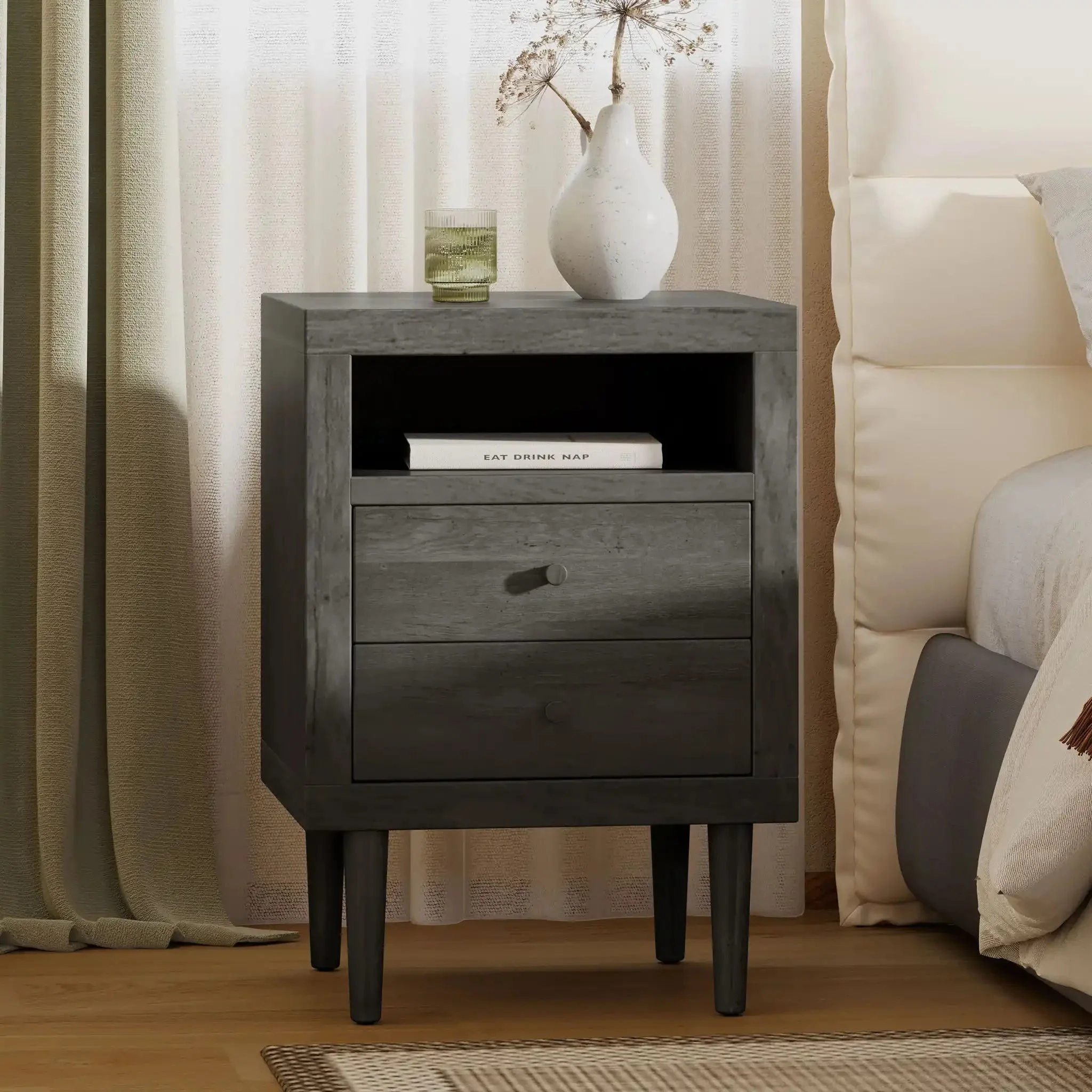 Nystrom - Mid Century Modern 2 Drawer Nightstand - Image 3