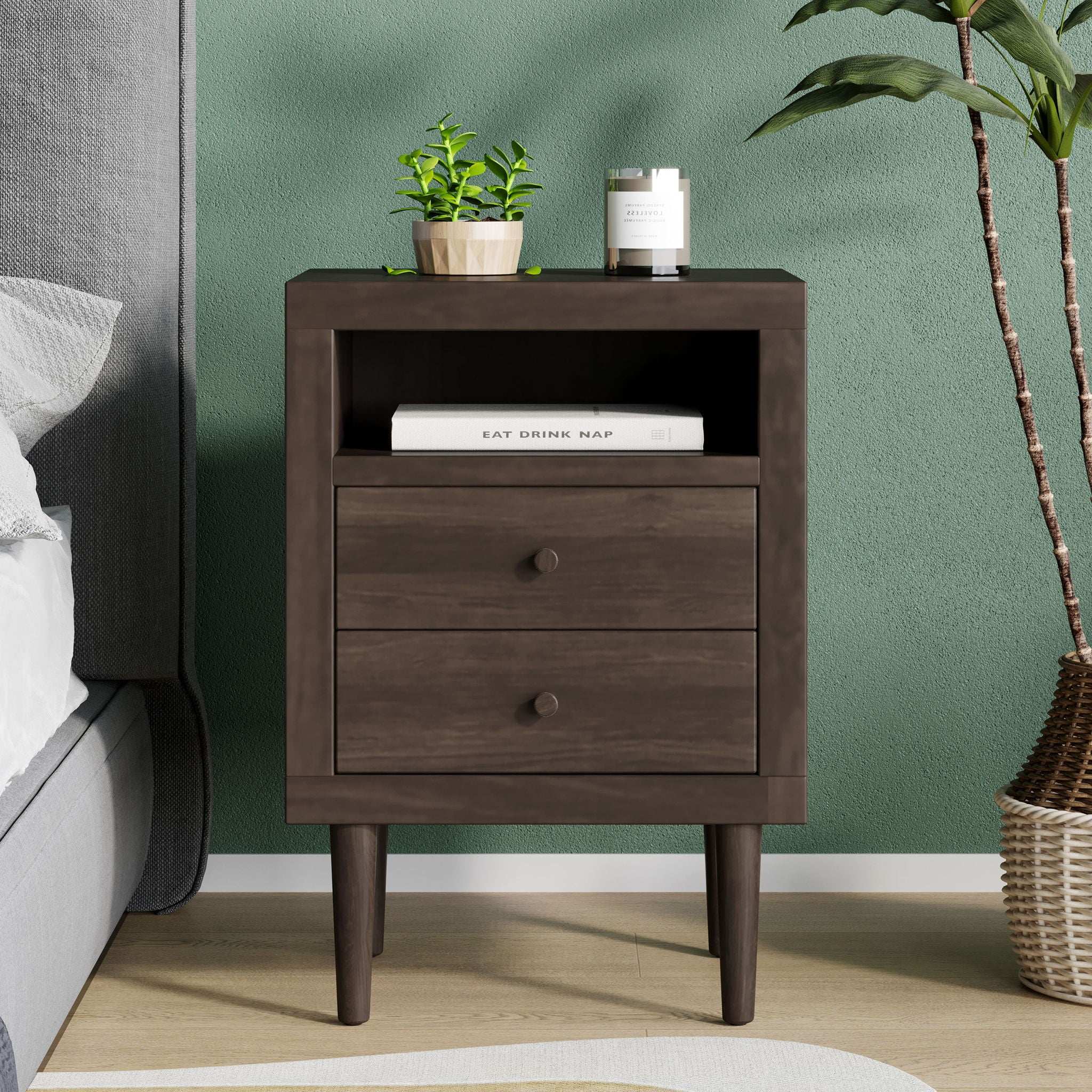 Nystrom - Mid Century Modern 2 Drawer Nightstand - Image 6