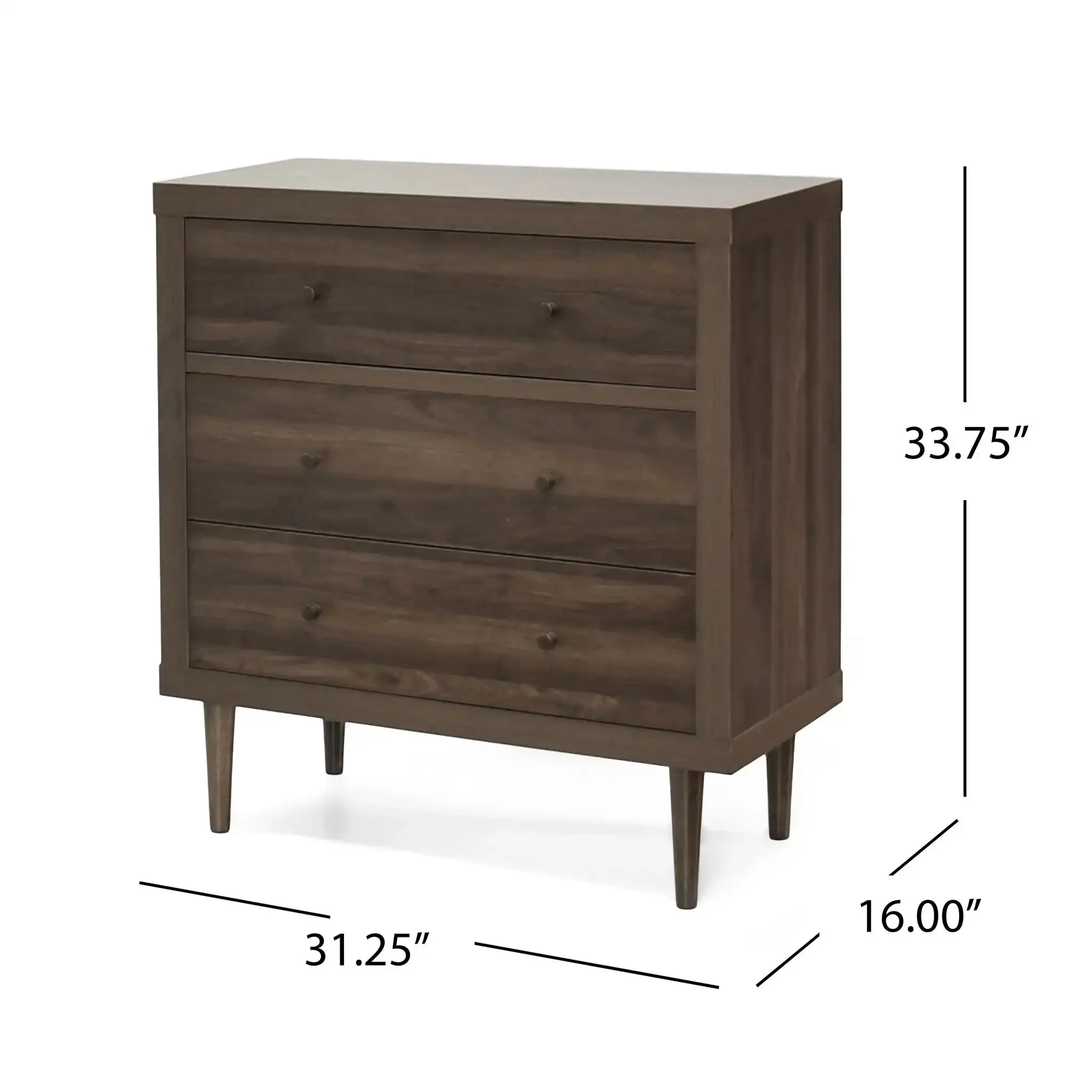 Nystrom - Mid Century Modern 3 Drawer Chest - Image 3