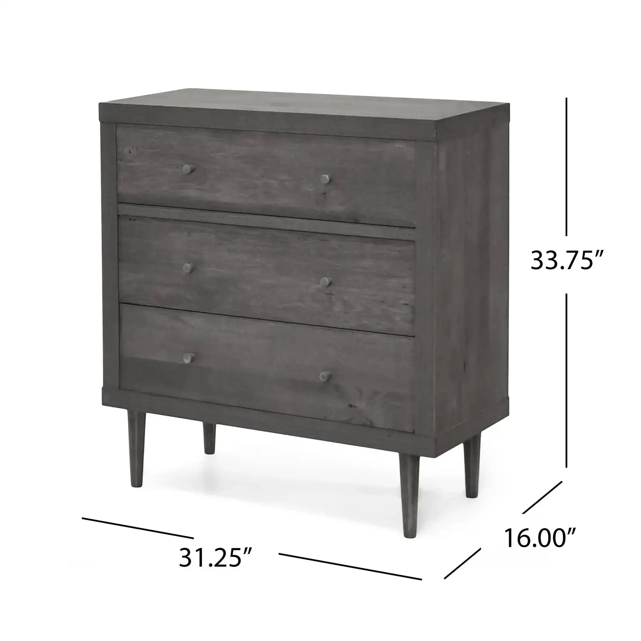 Nystrom - Mid Century Modern 3 Drawer Chest - Image 5