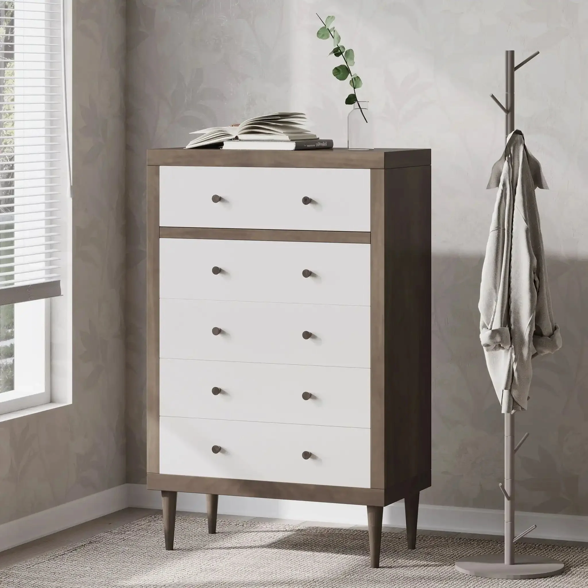 Nystrom - Mid Century Modern 5 Drawer Dresse - Image 10
