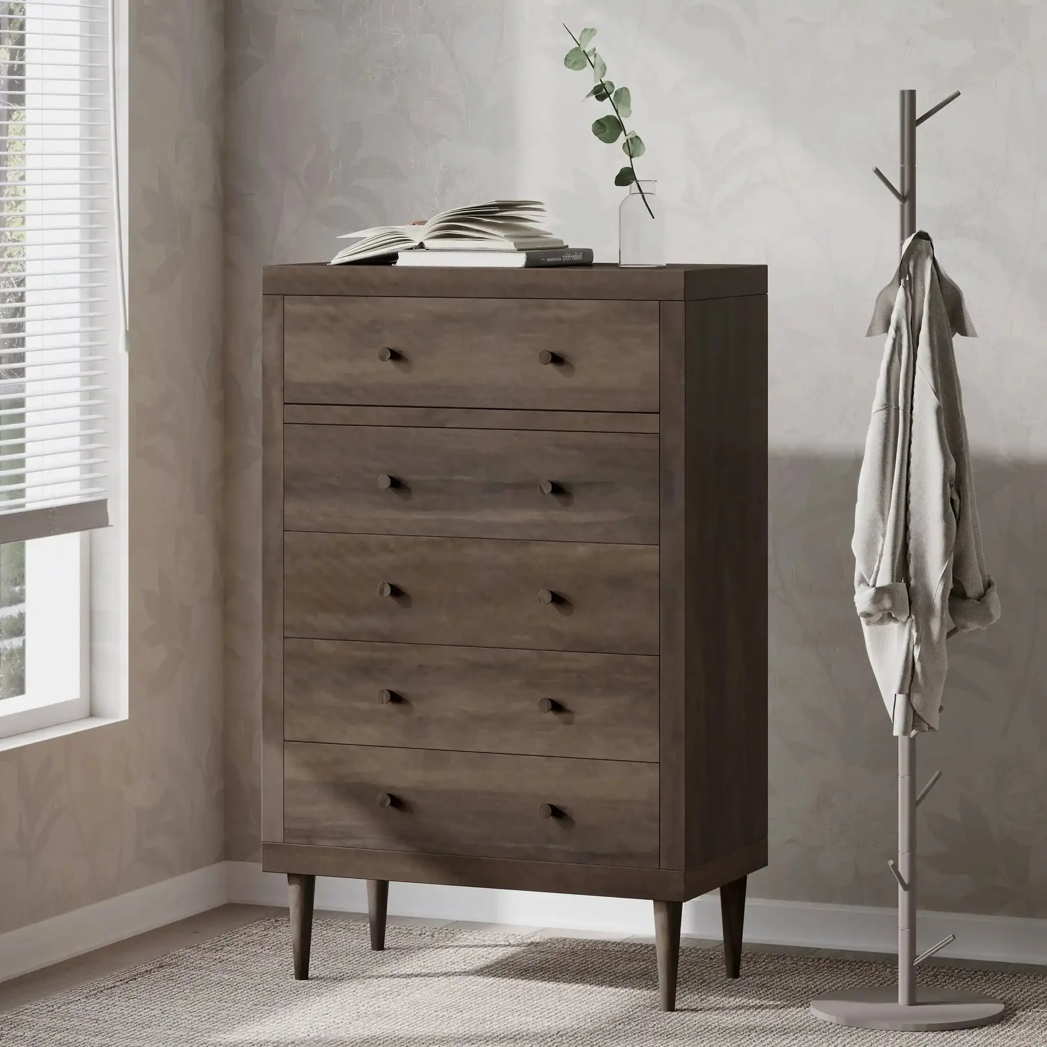 Nystrom - Mid Century Modern 5 Drawer Dresse - Image 5