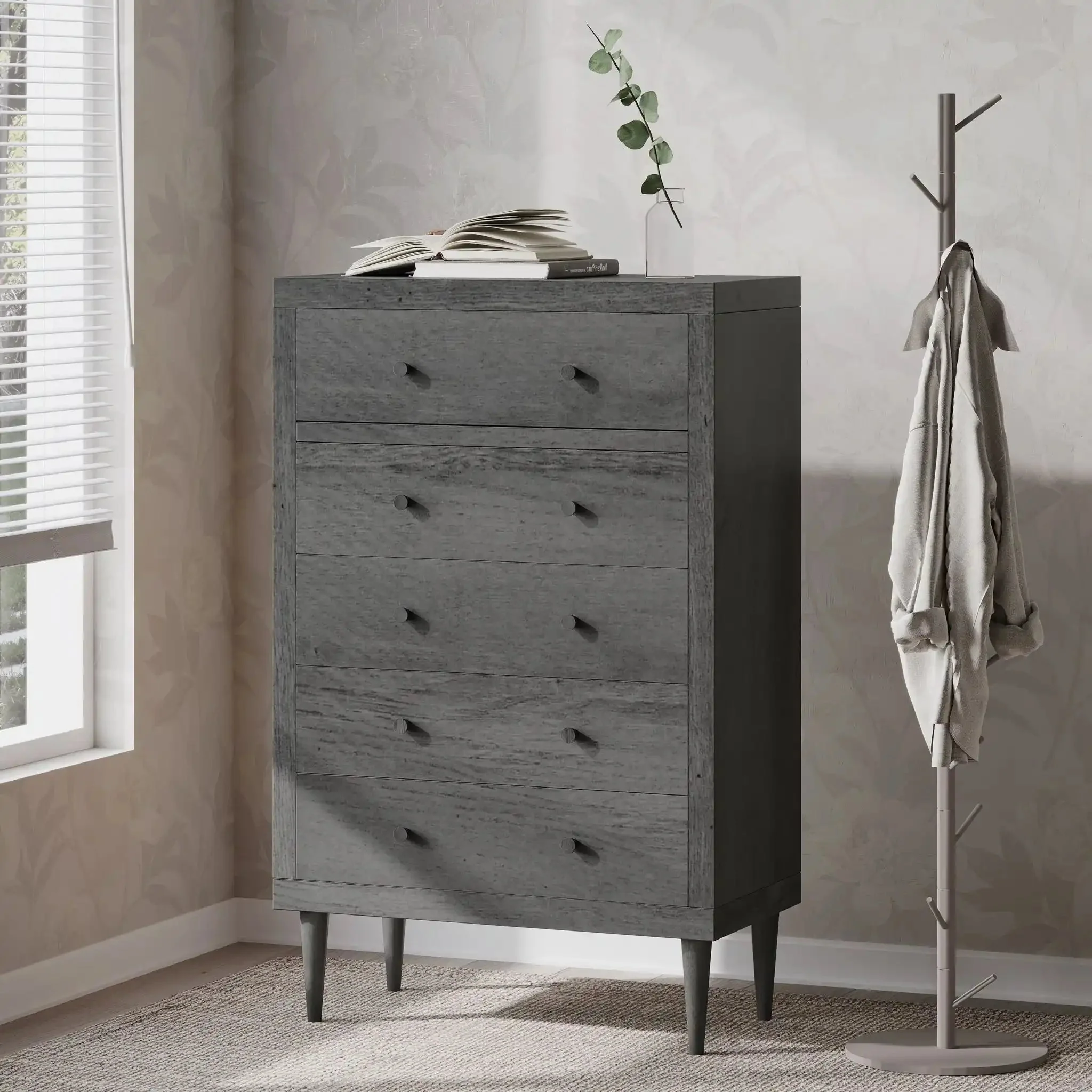 Nystrom - Mid Century Modern 5 Drawer Dresse - Image 8