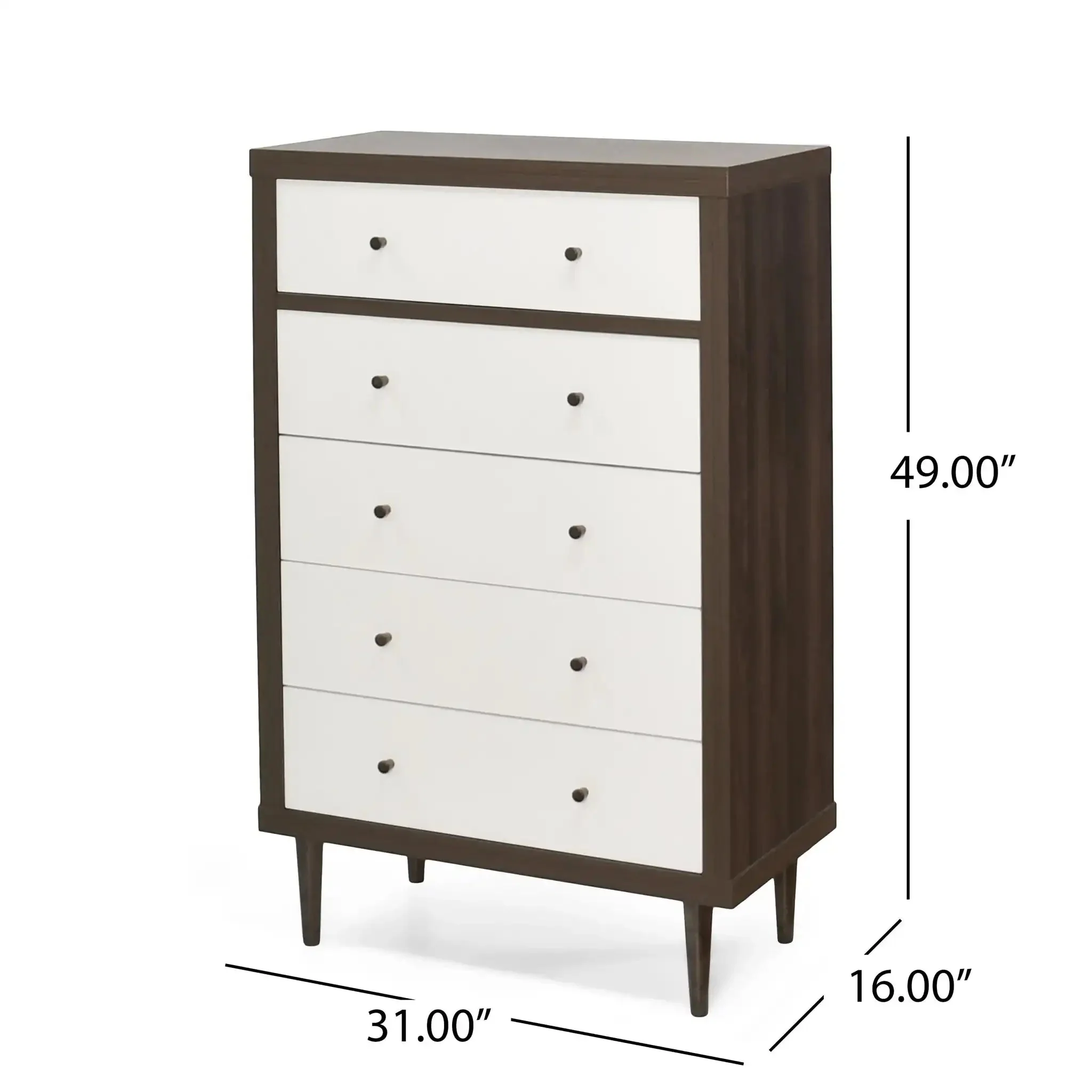 Nystrom - Mid Century Modern 5 Drawer Dresse - Image 9