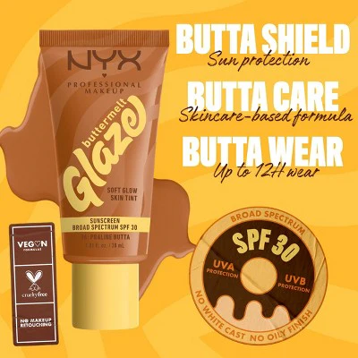 NYX Professional Makeup Buttermelt Glaze Skin Tint SPF 30 Praline Butta 1.01 fl oz - Imperfect Container - Image 6