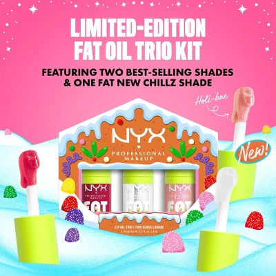 NYX Professional Makeup Fat Oil Lip Drip Holiday Trio Lip Gloss 3 pc - Missing Box - Image 9