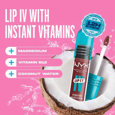 NYX Professional Makeup Lip IV Hydrating Lip Gloss Stain Hydra Honey 0.16 fl oz - New - Image 5