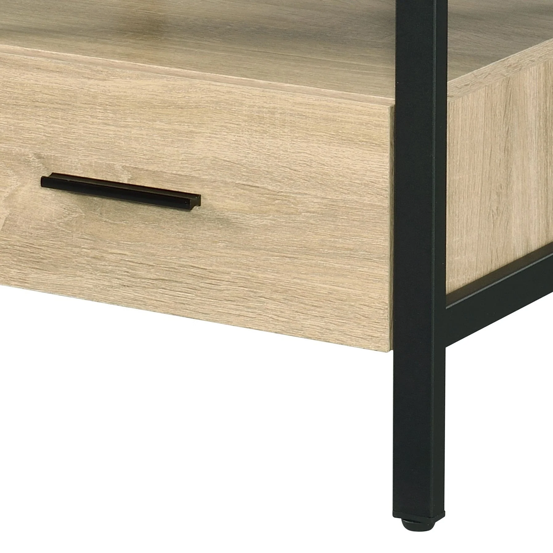 Oak Finish Nightstand with 1 Drawer and 1 Shelf - Image 5