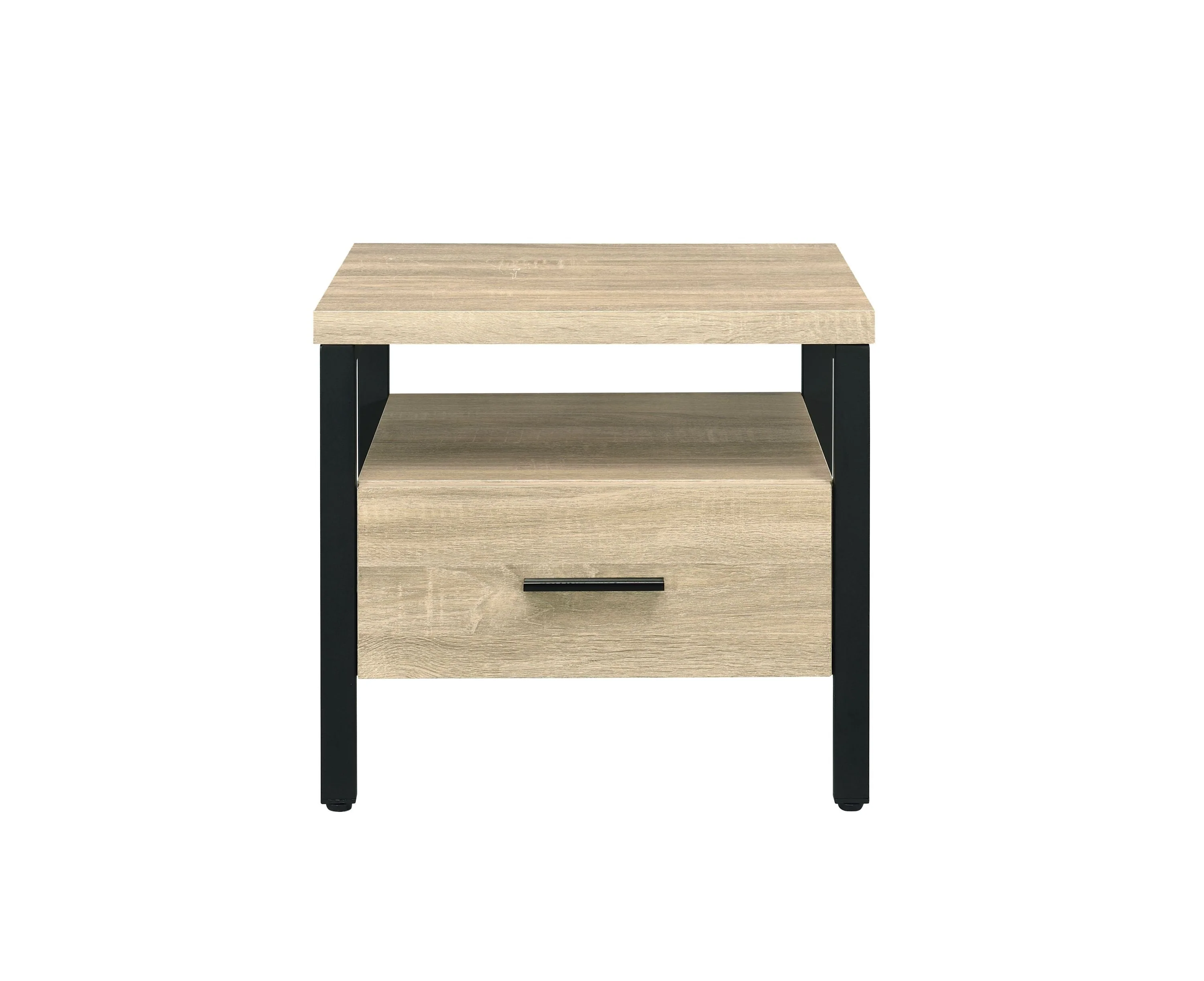 Oak Finish Nightstand with 1 Drawer and 1 Shelf - Image 6