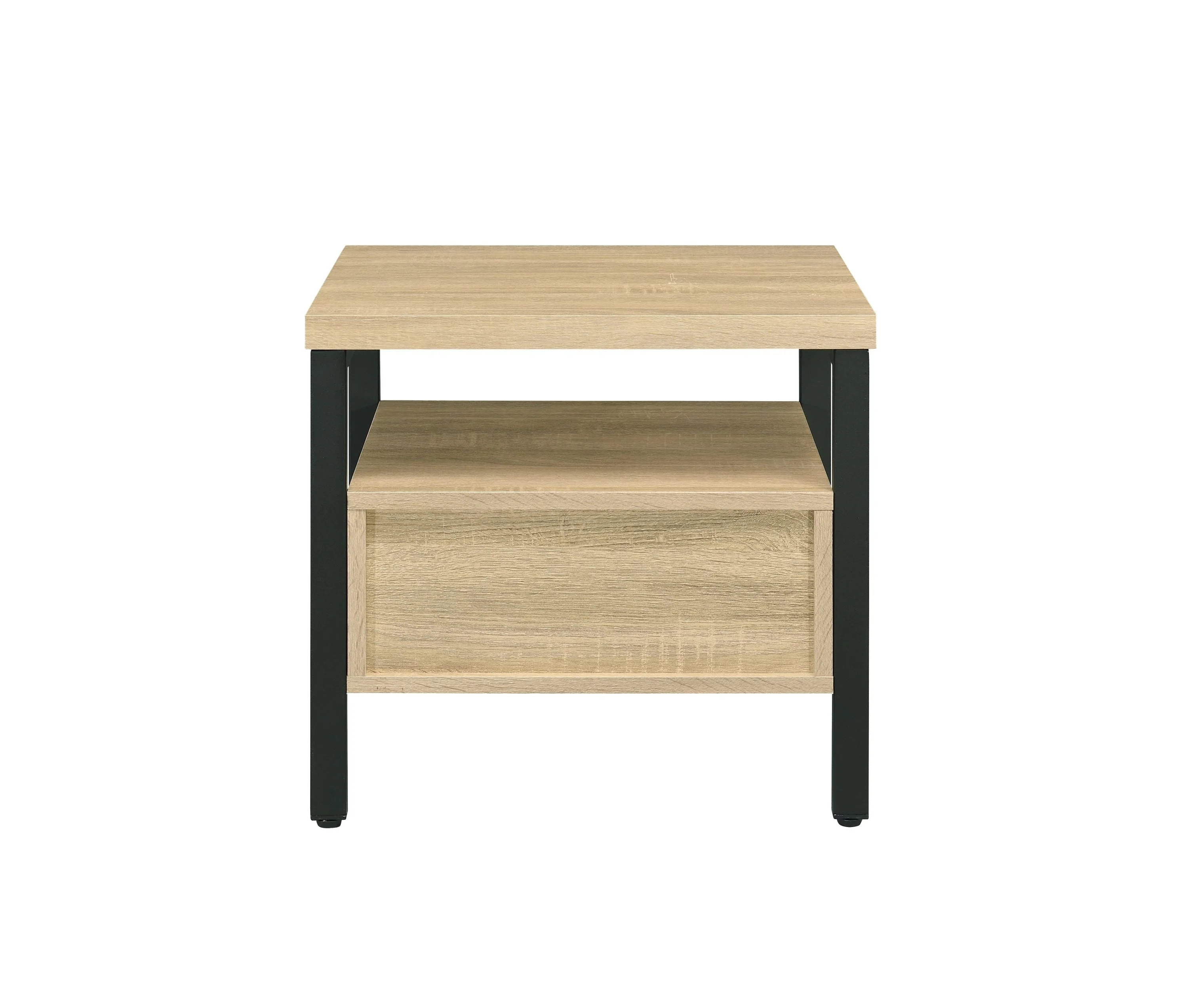 Oak Finish Nightstand with 1 Drawer and 1 Shelf - Image 8
