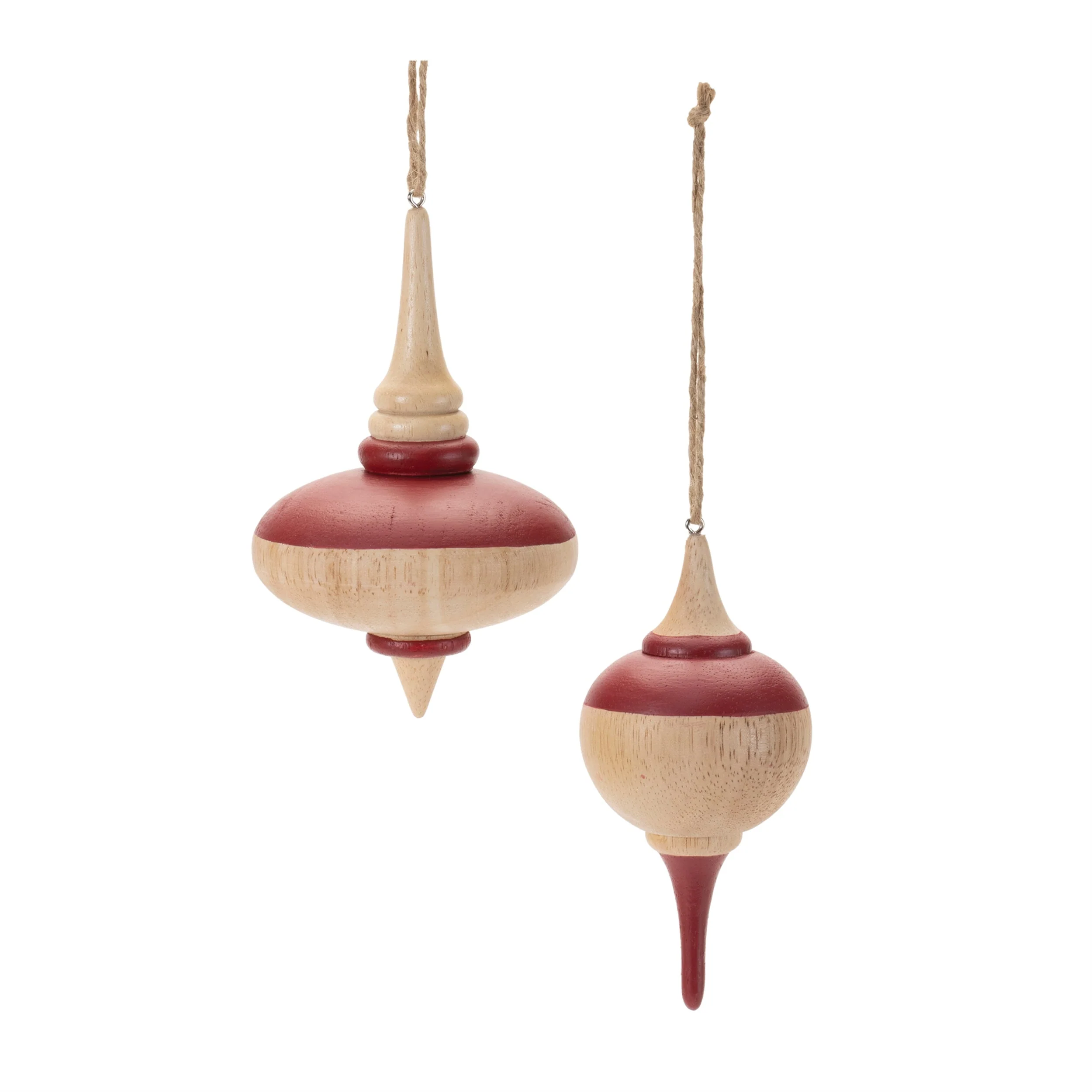 Oak Wood Top Ornament (Set of 12)