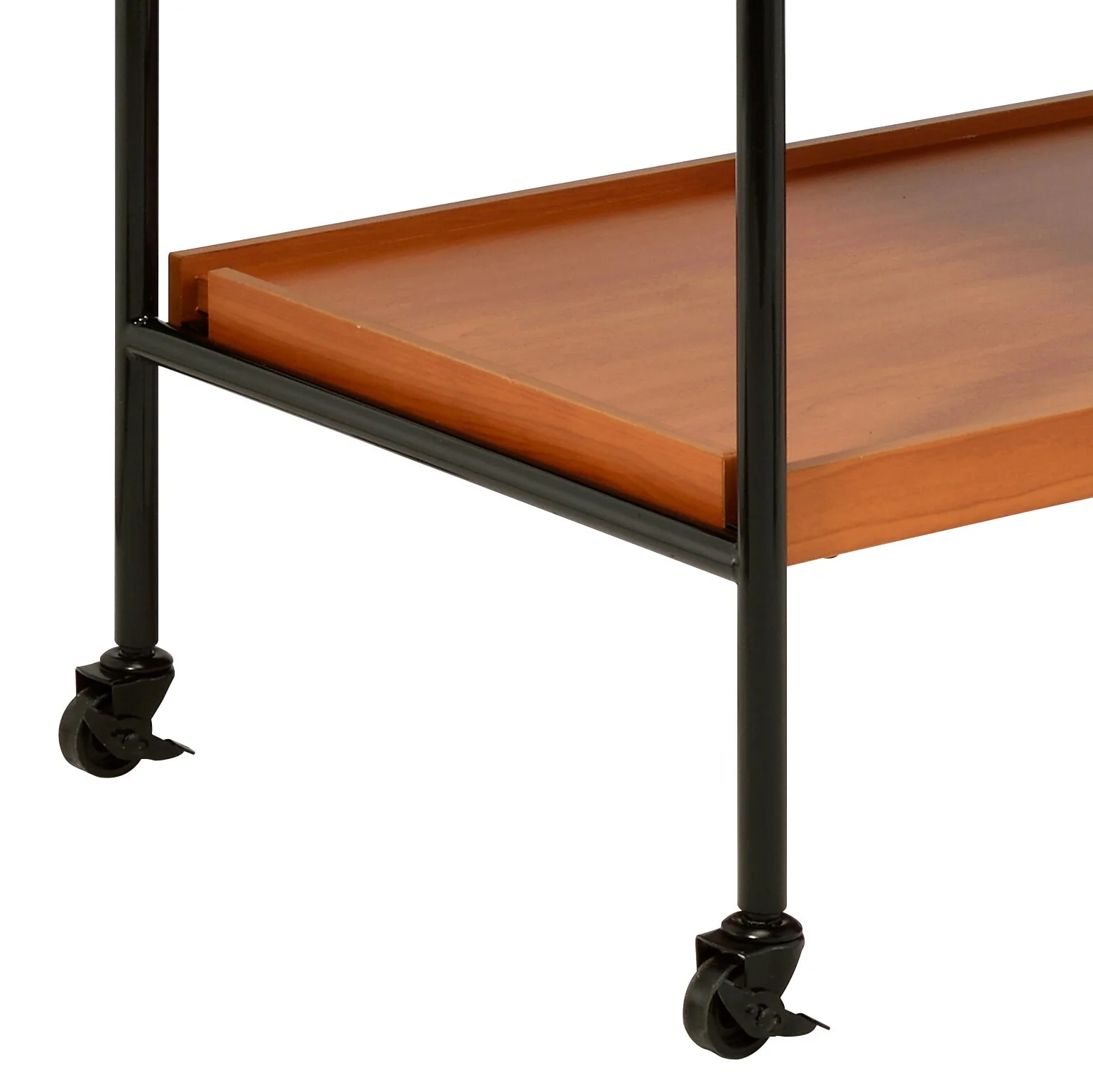 Oaken Honey Oak & Black Finish Serving Cart - Image 8