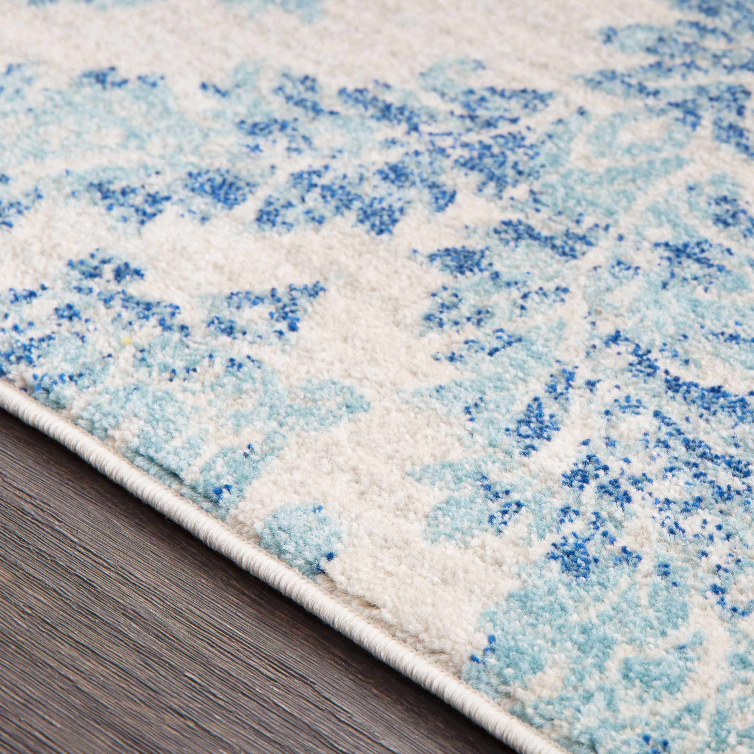 Oaklyn Teal Floral Diamonds Rug - Image 4