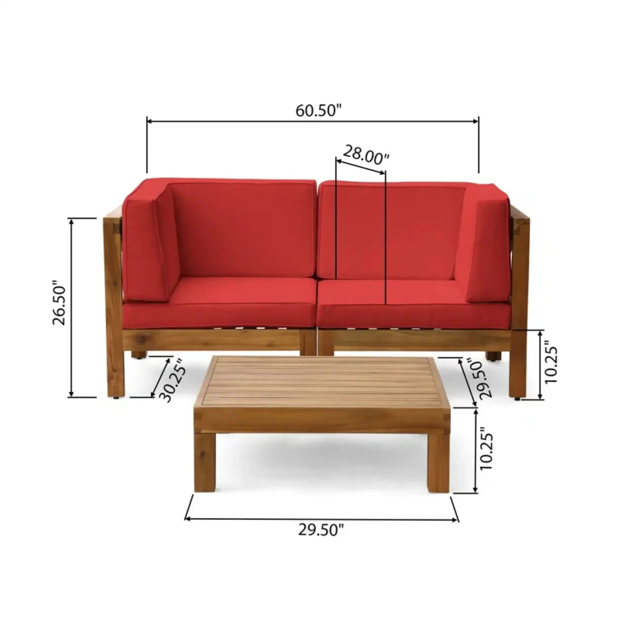 Oana - 3 Piece Love Seat Set With Coffee Table - Image 5
