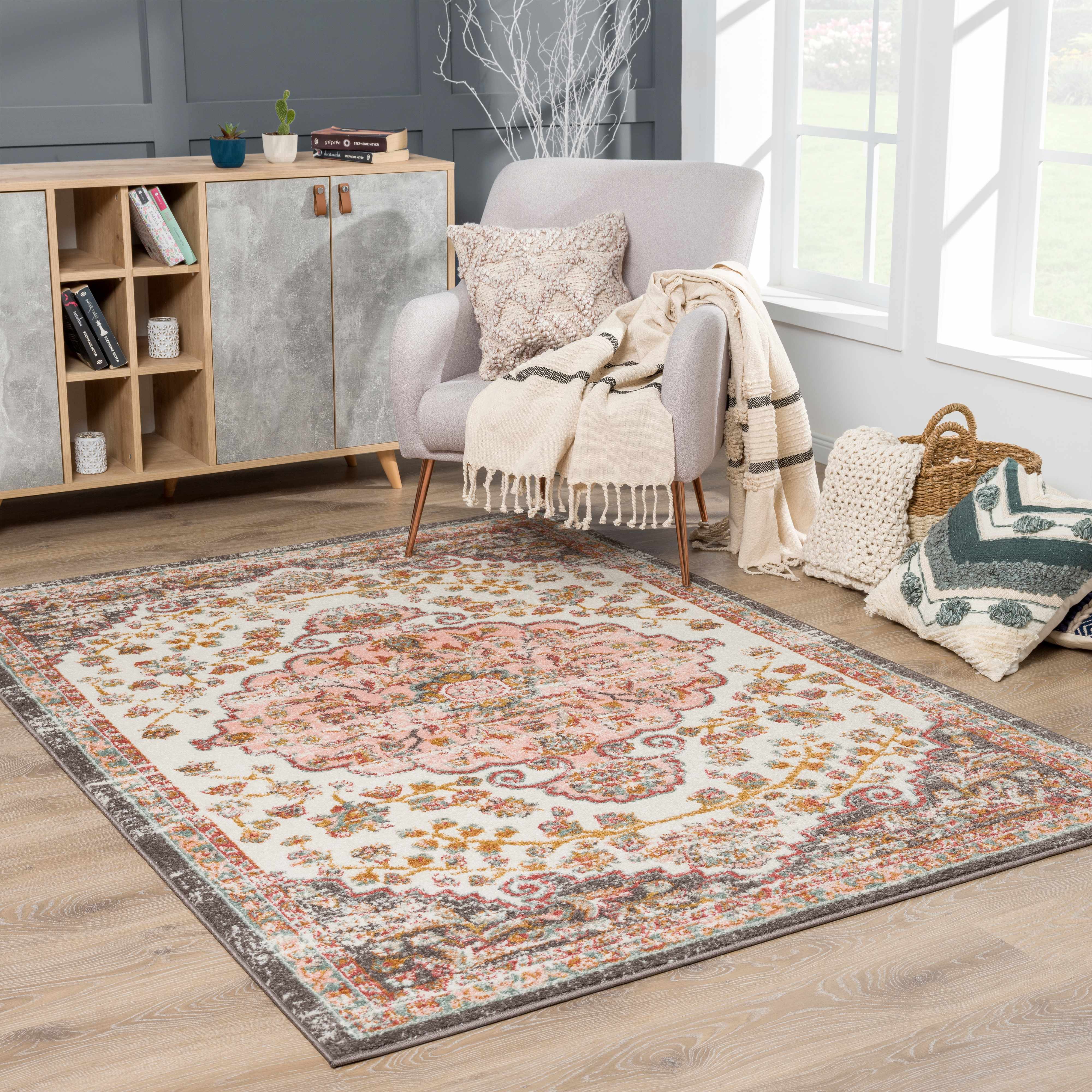 Oark Floral Medallion Area Rug - Image 2