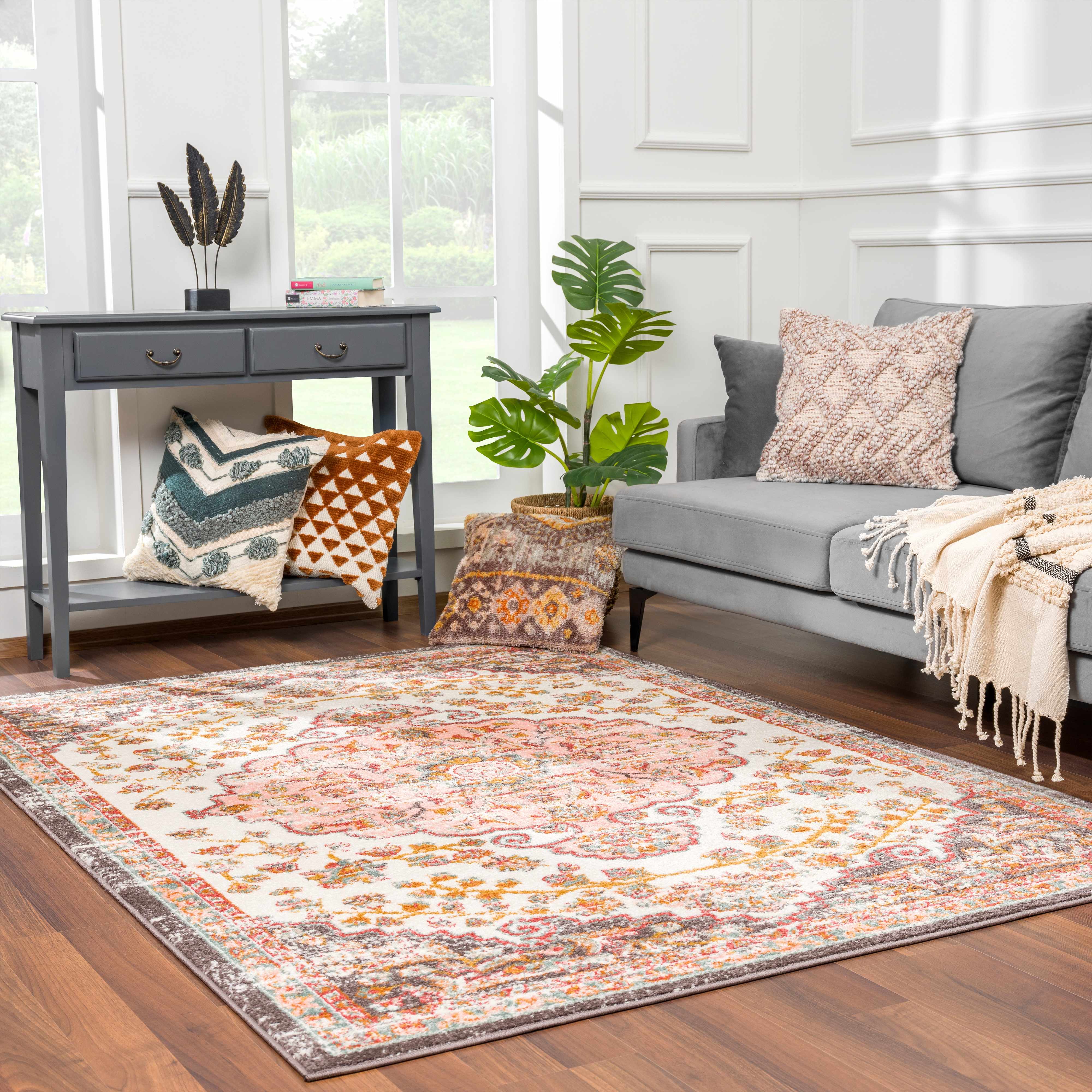 Oark Floral Medallion Area Rug - Image 3