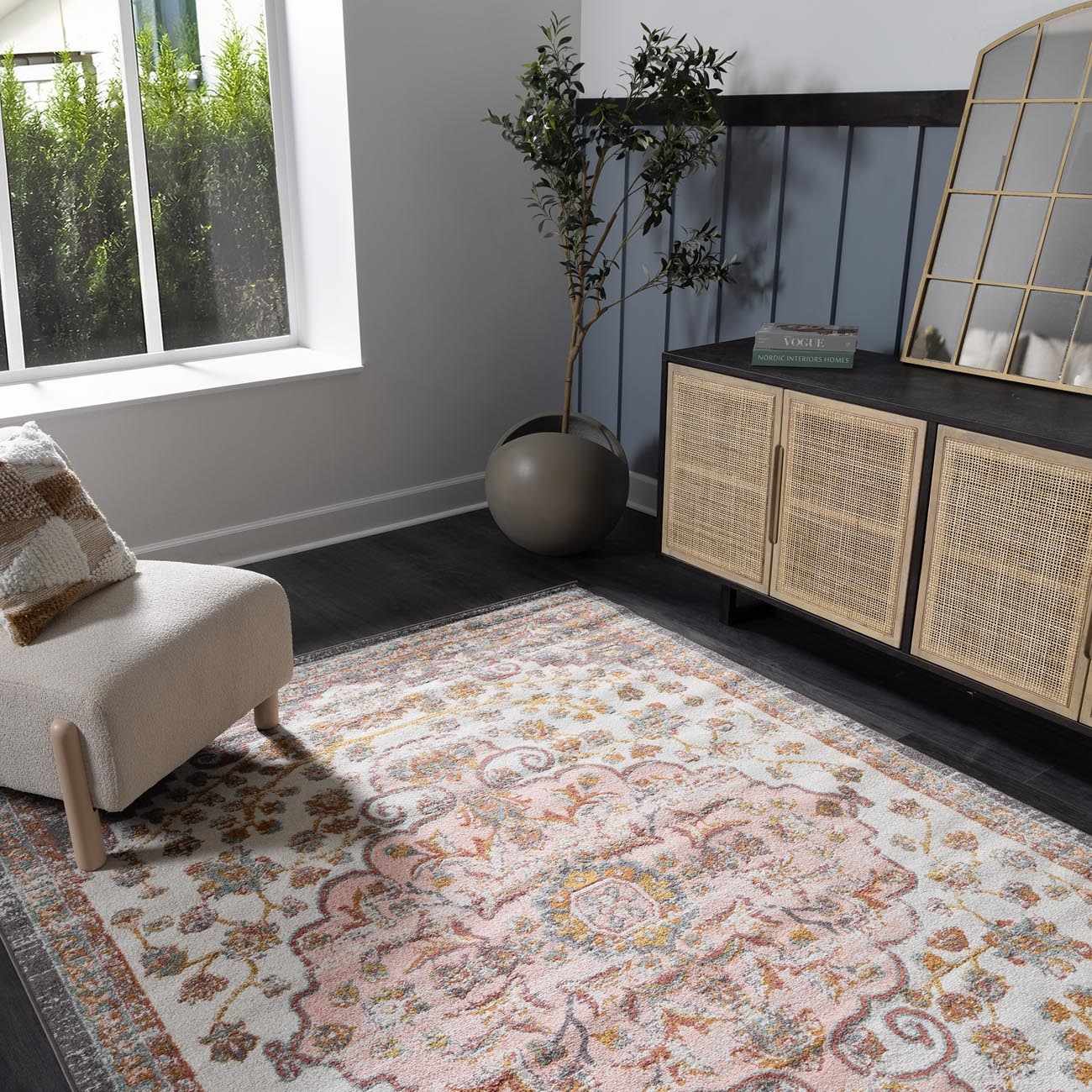 Oark Floral Medallion Area Rug - Image 4