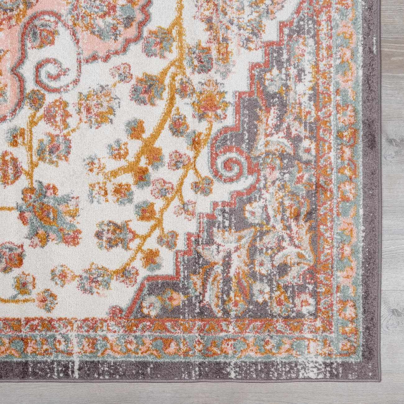 Oark Floral Medallion Area Rug - Image 8