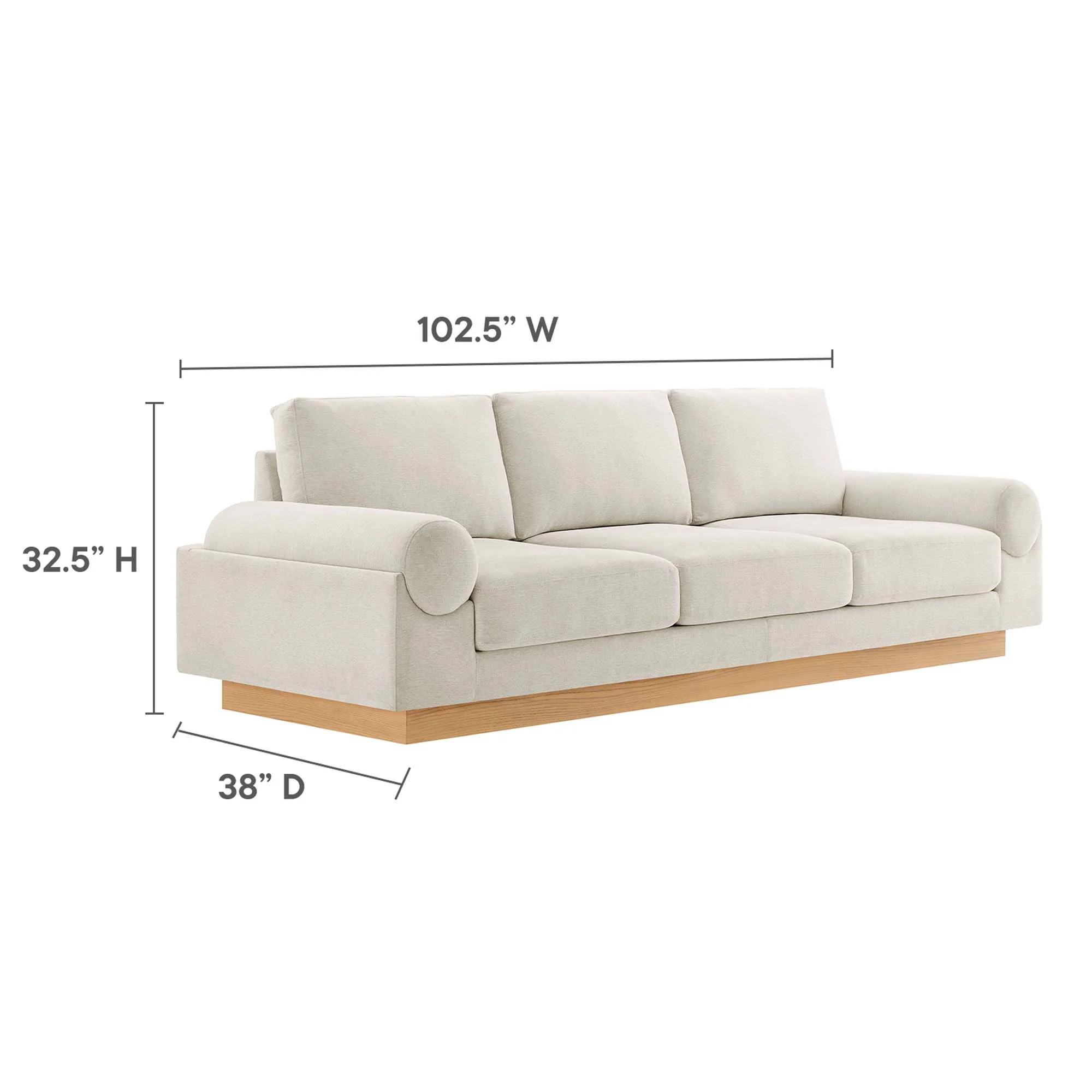Oasis Upholstered Fabric Sofa by Modway - Image 16