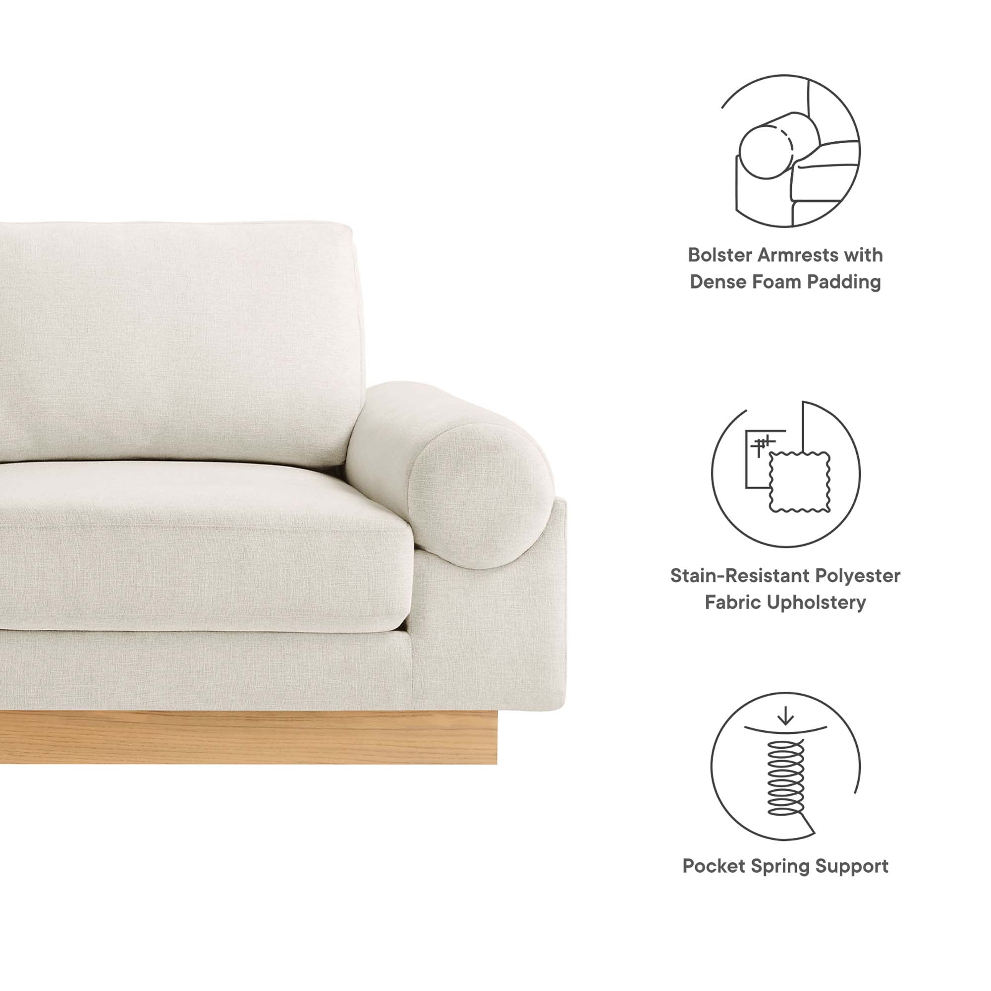 Oasis Upholstered Fabric Sofa by Modway - Image 18