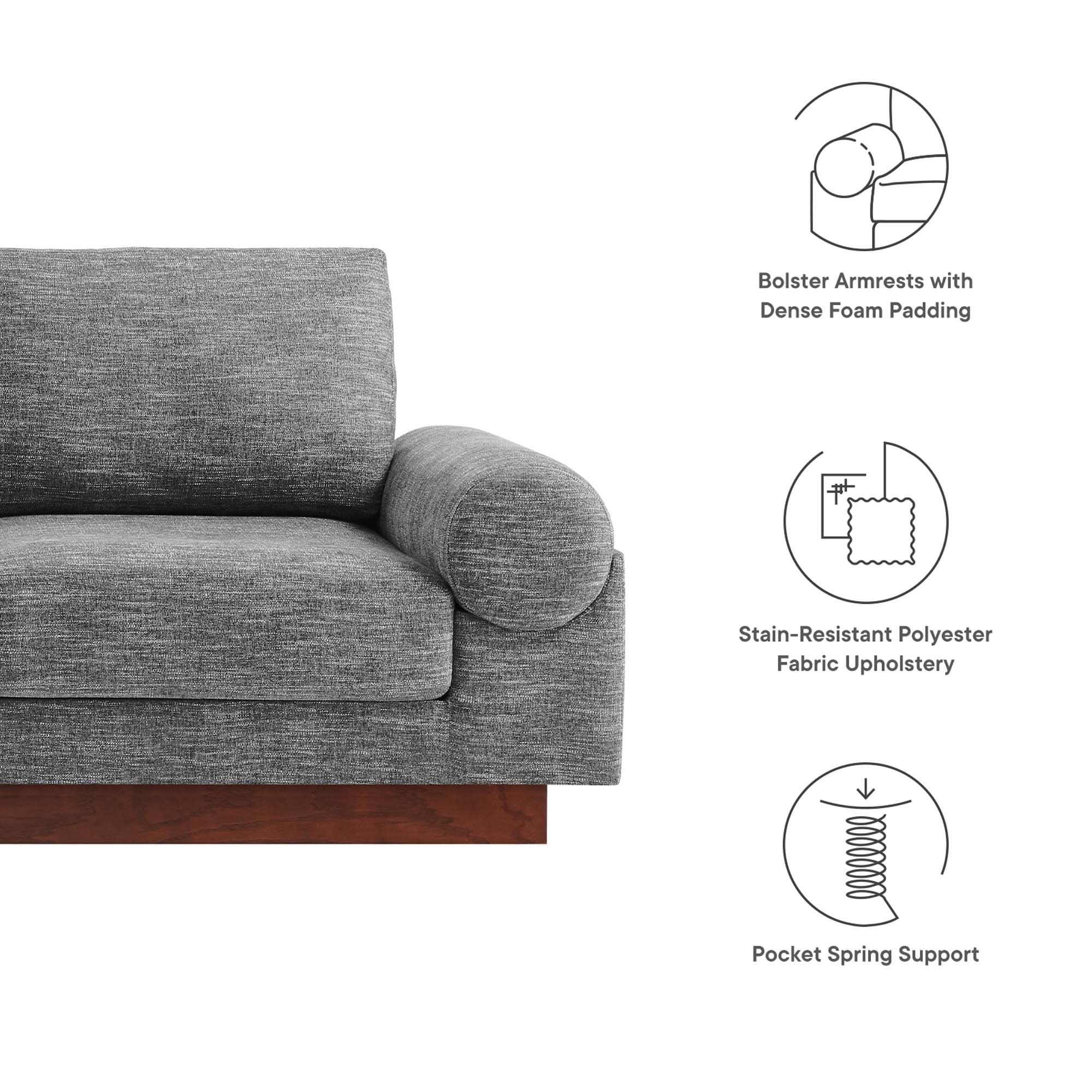 Oasis Upholstered Fabric Sofa by Modway - Image 19