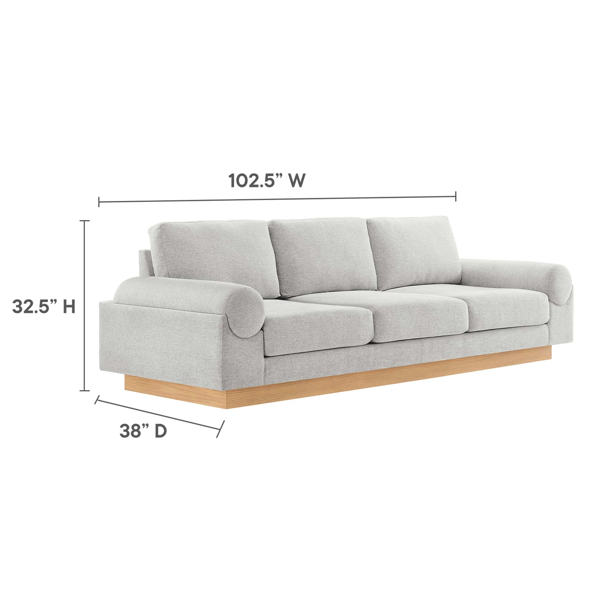 Oasis Upholstered Fabric Sofa by Modway - Image 3