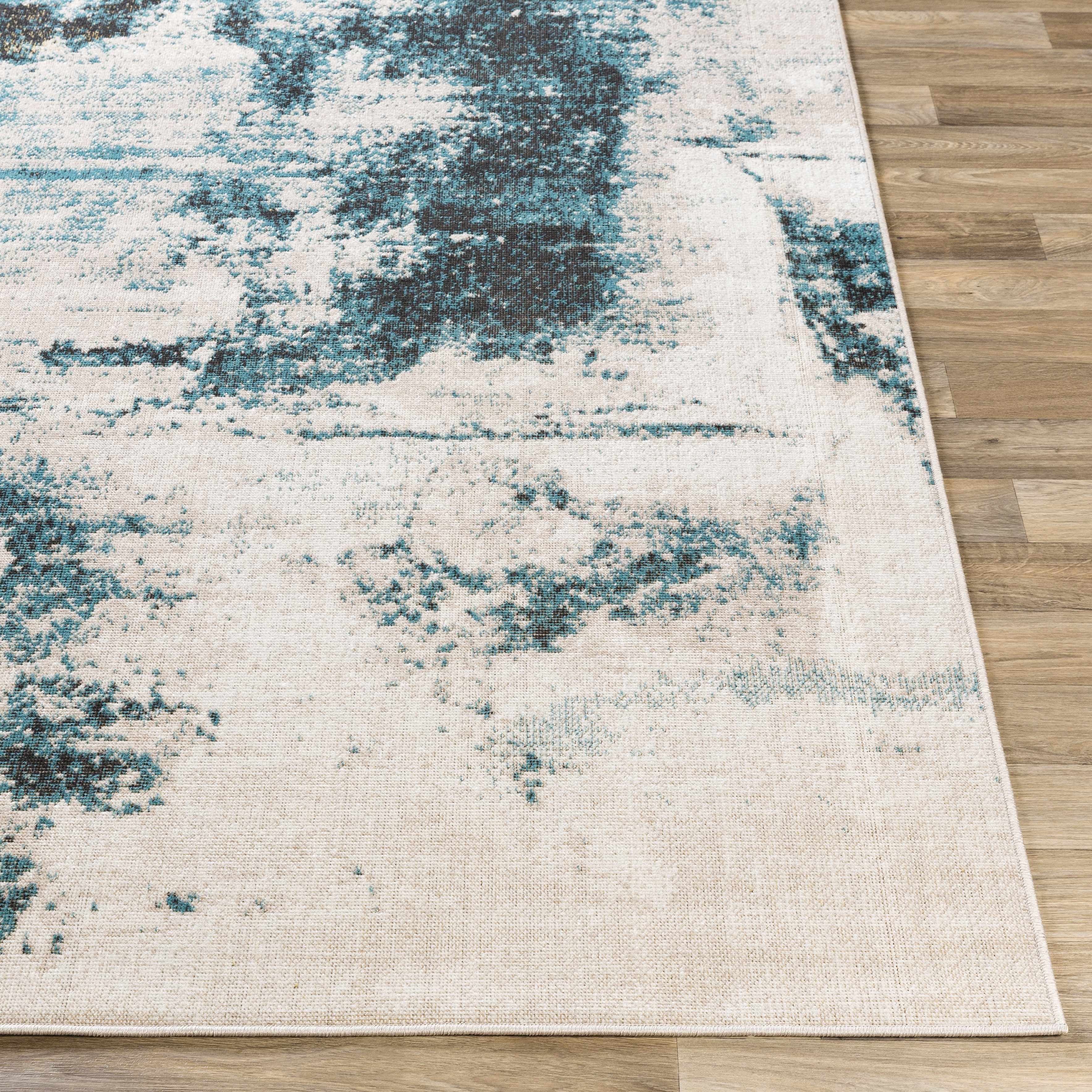 Oatman Abstract Teal Rug - Clearance - Image 4