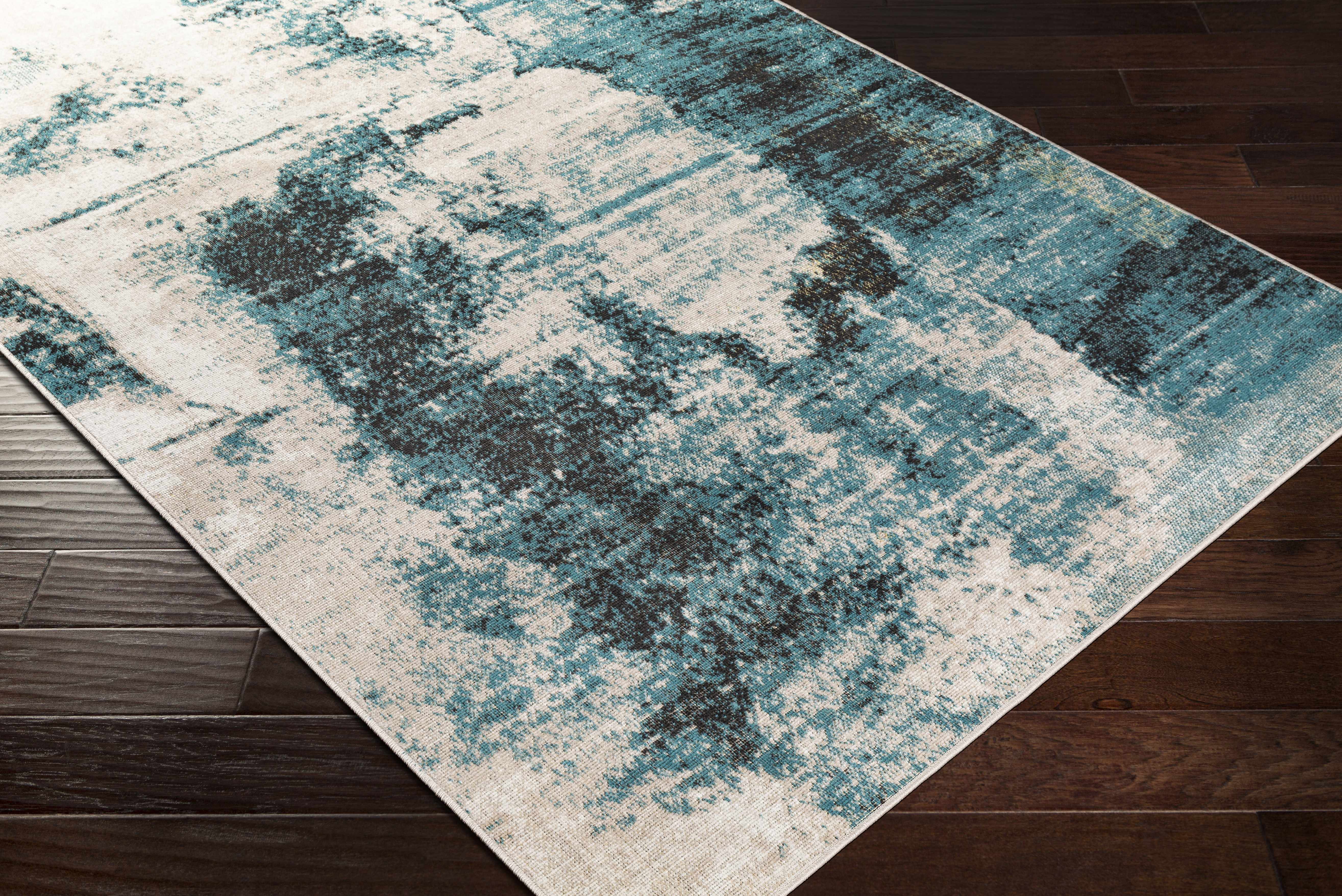 Oatman Abstract Teal Rug - Clearance - Image 8