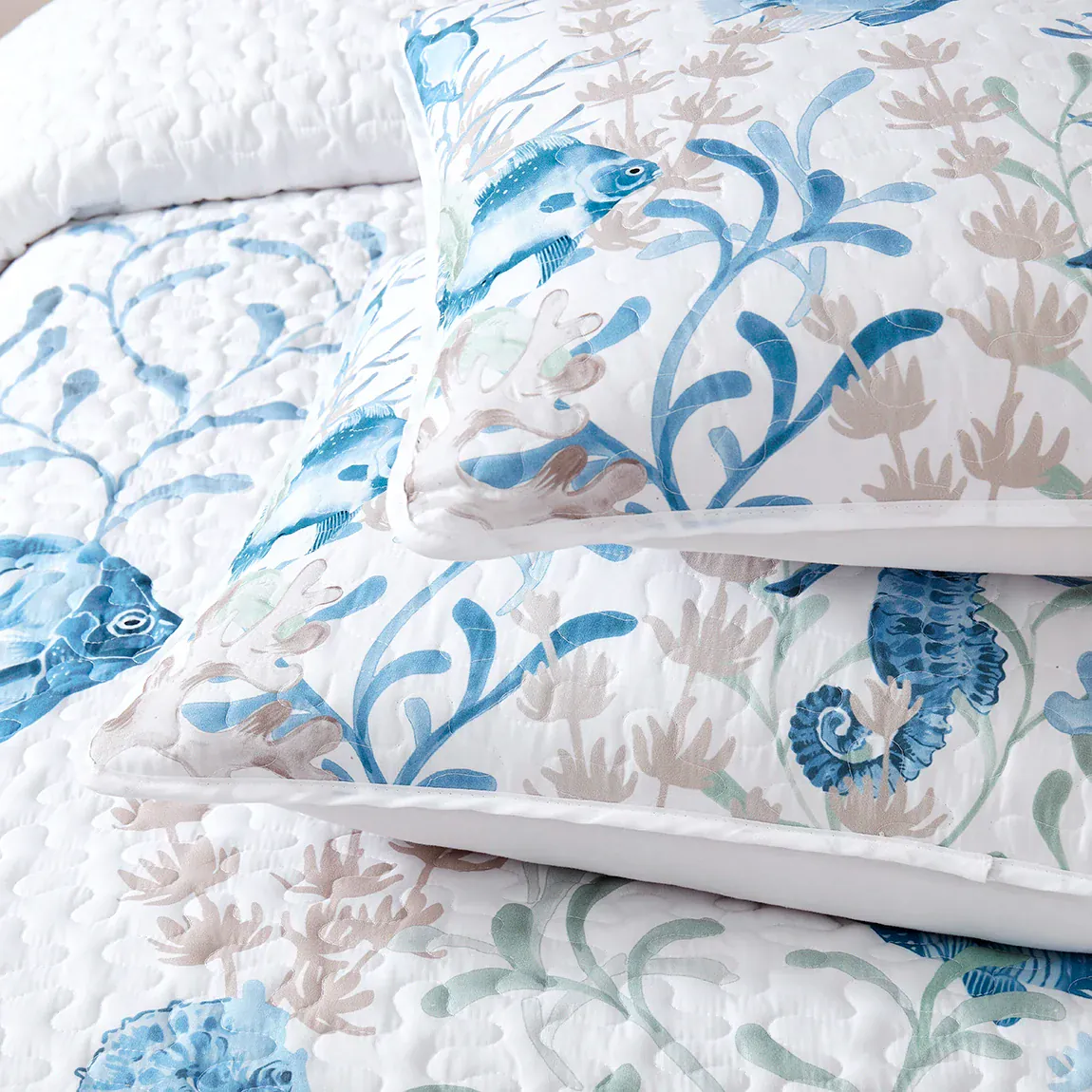 Oceana Watercolor Sea Life Quilt Set - Image 13