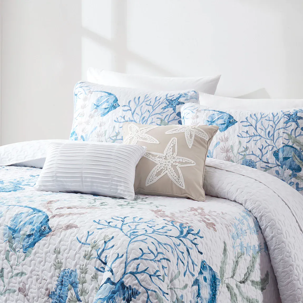 Oceana Watercolor Sea Life Quilt Set - Image 2