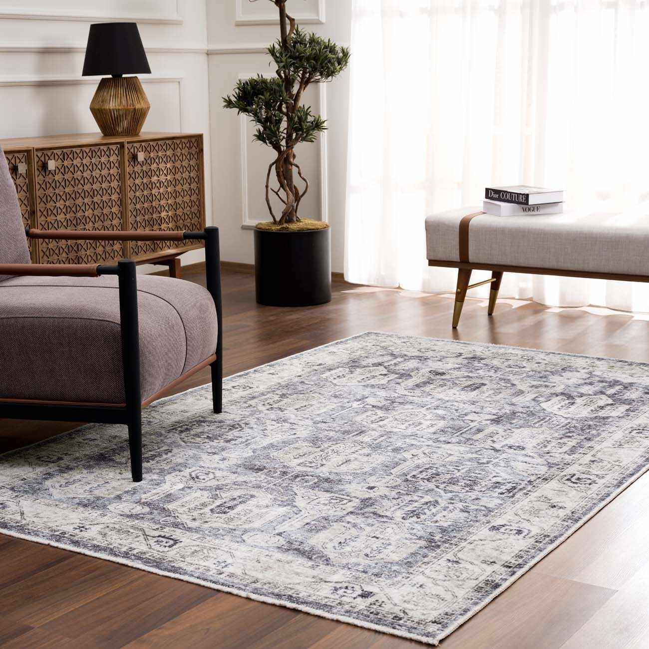 Off White Holi-4602 Washable Area Rug - Clearance - Image 3