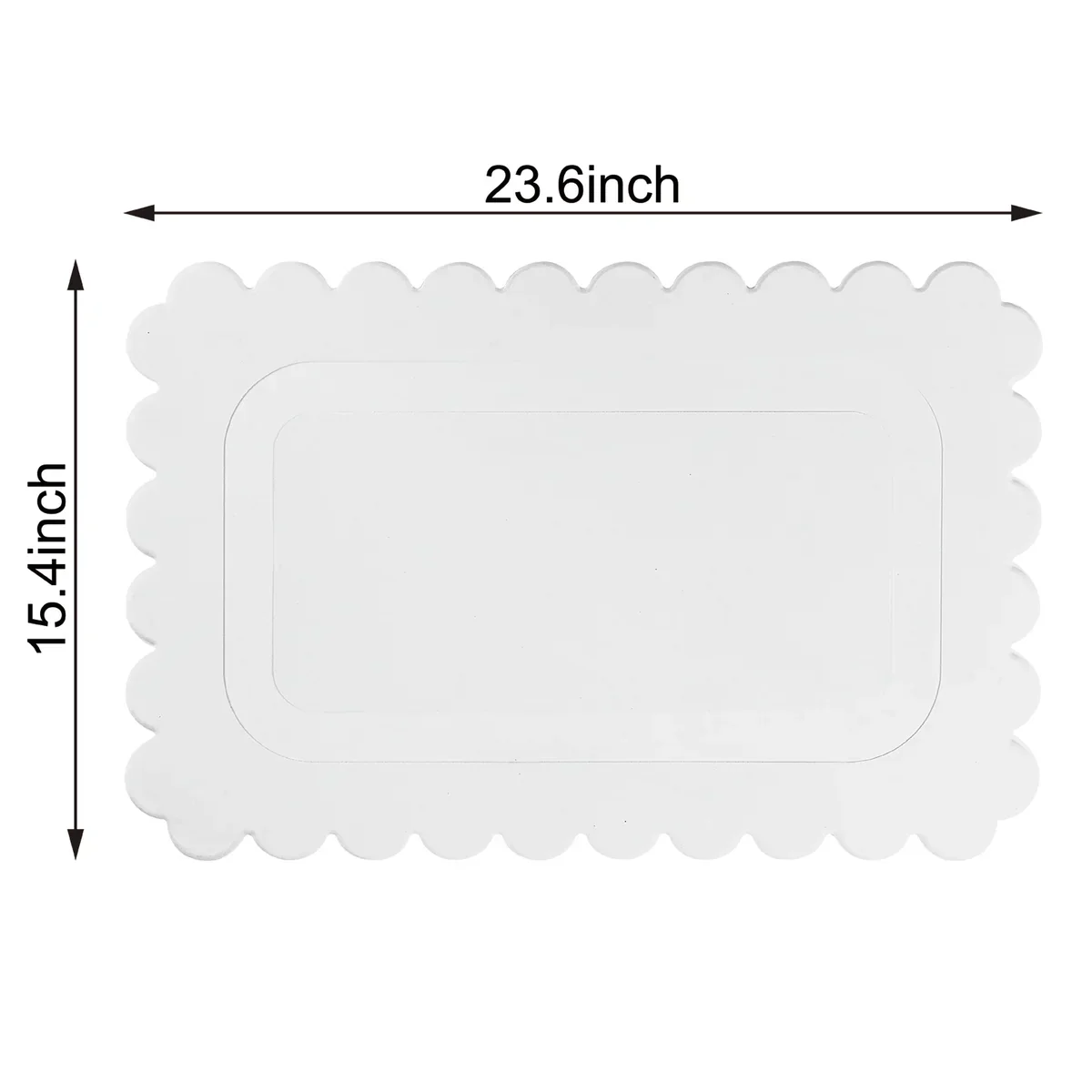 Off White Scallop Stone Bath Mat - Dimensions: 24"x15" - Image 9