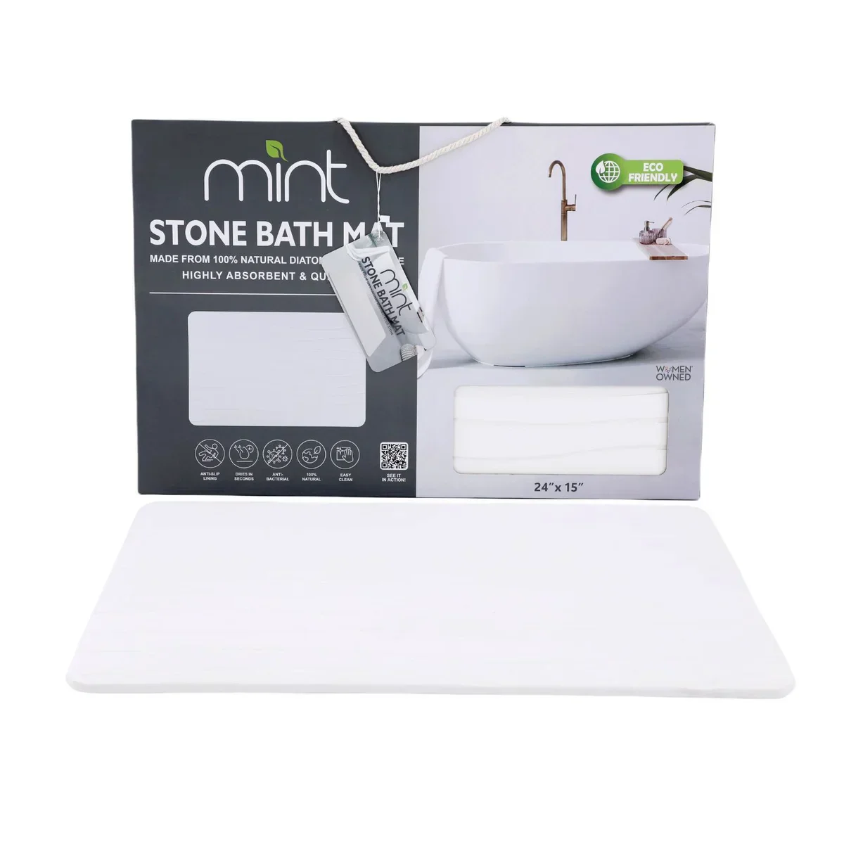Off White Wave Stone Bath Mat - Image 10